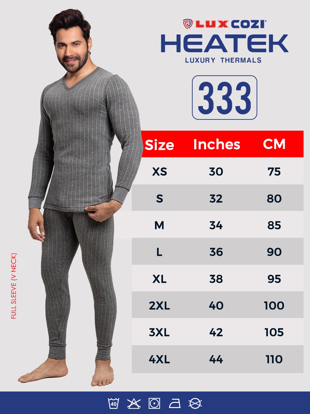 Lux Cozi Men Thermal Set - Charcoal - Image 2