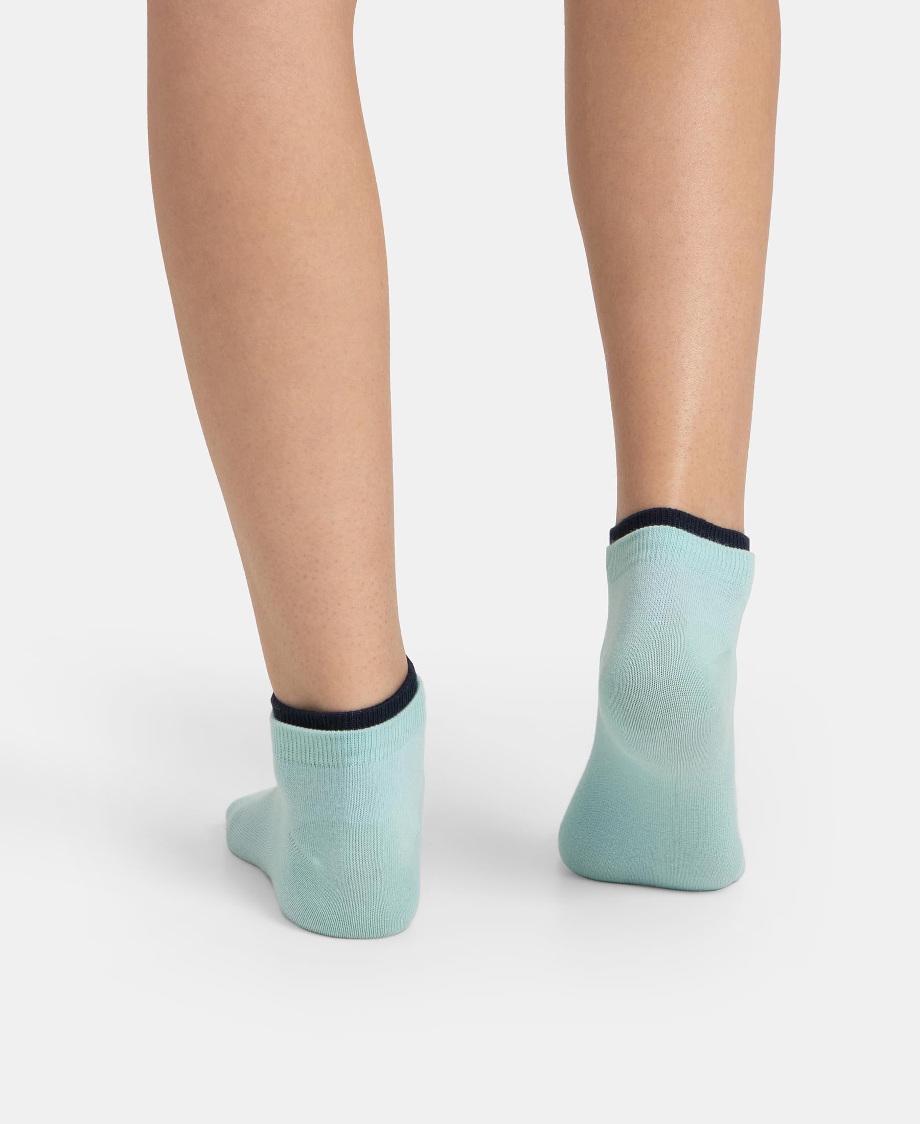 Jockey Women's Low Show Socks - Pastel Turquoise & Navy - Image 4