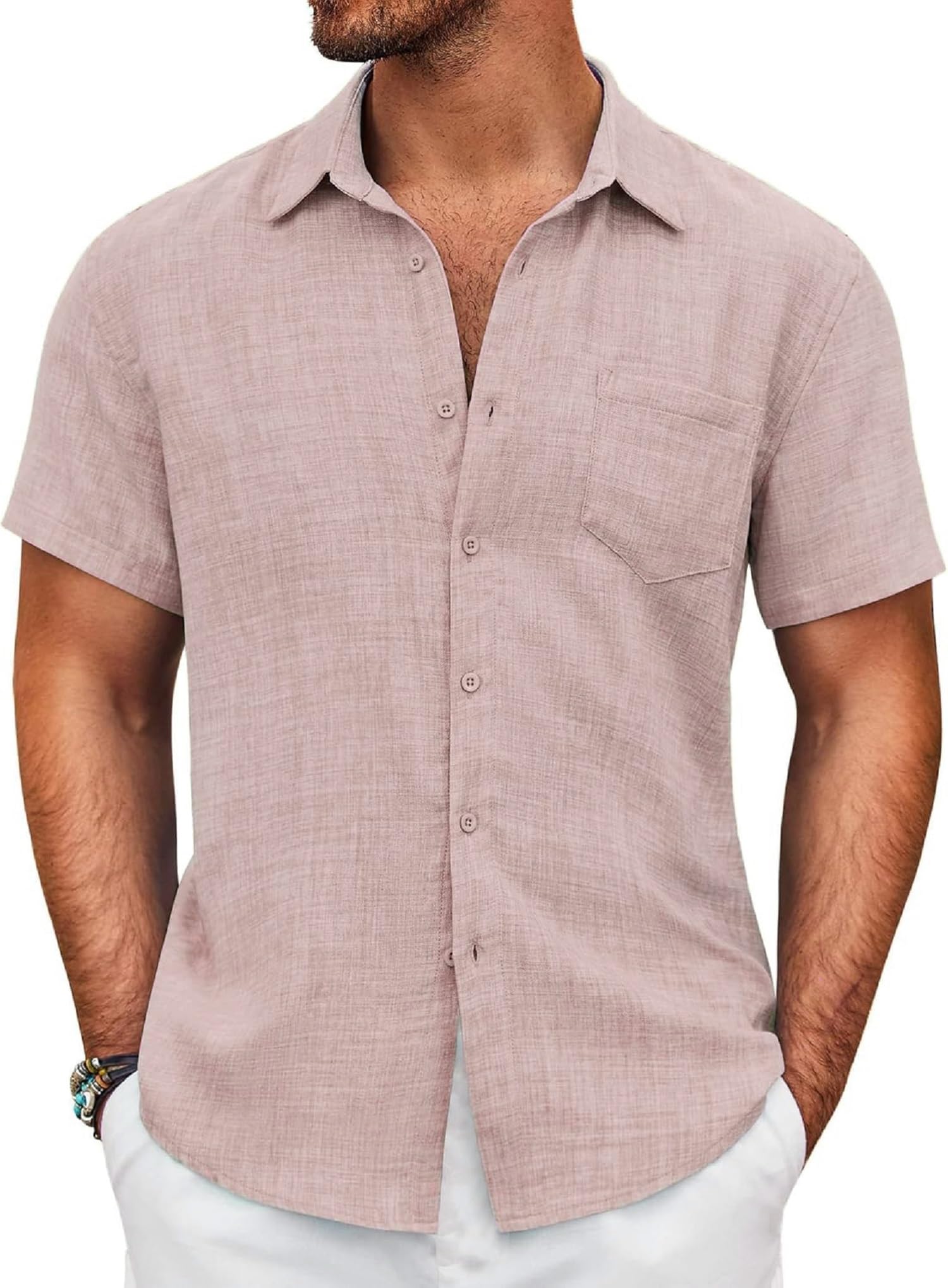 Lymio Men's Regular Fit Shirt - Pink