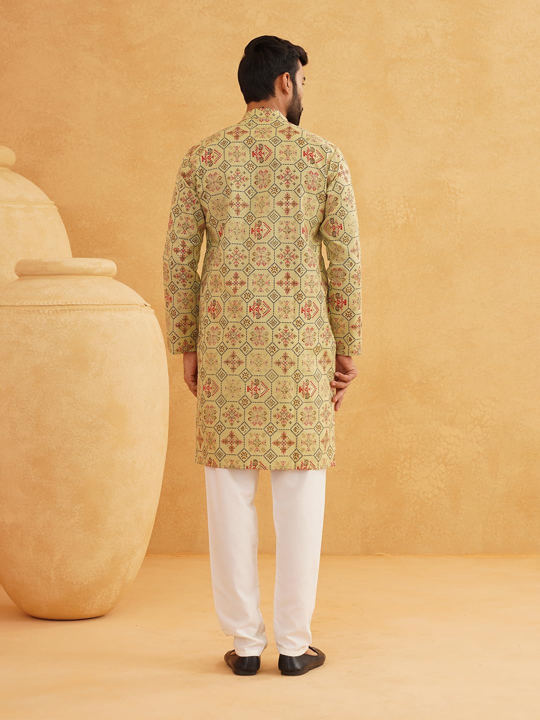SOJANYA Pista Green Kurta for Men - Image 4