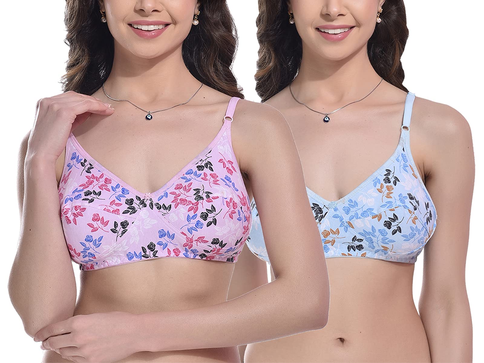 FIMS Cotton Bra for Women - Floral Print