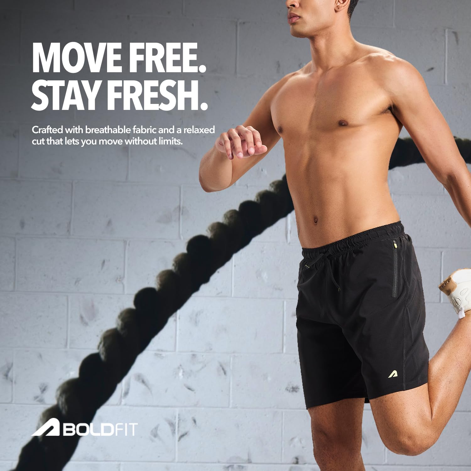 Boldfit Men's Gym Shorts - Black - Image 2