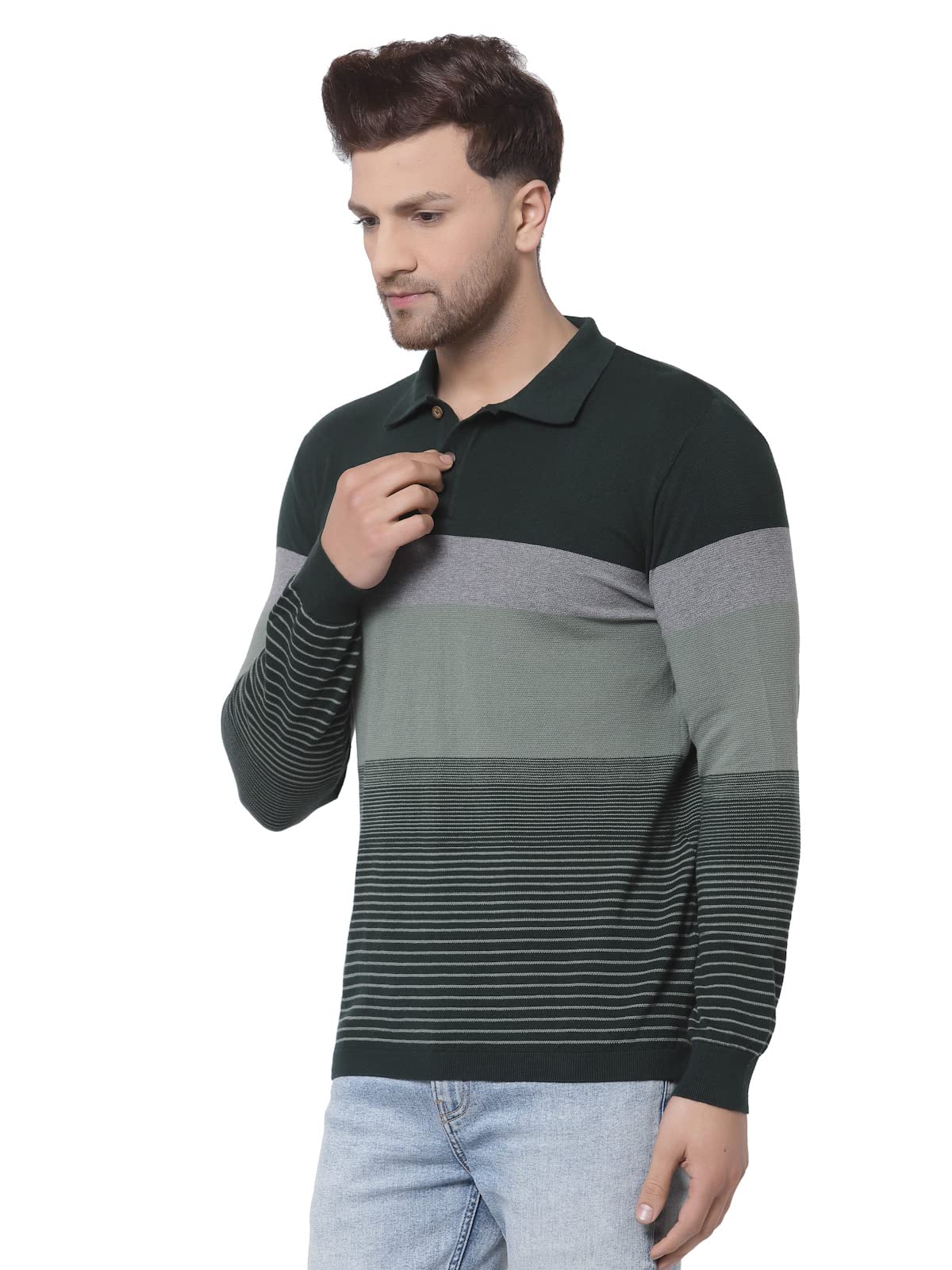 Kalt Men Polo T-Shirt - Multi Color Striped - Image 3