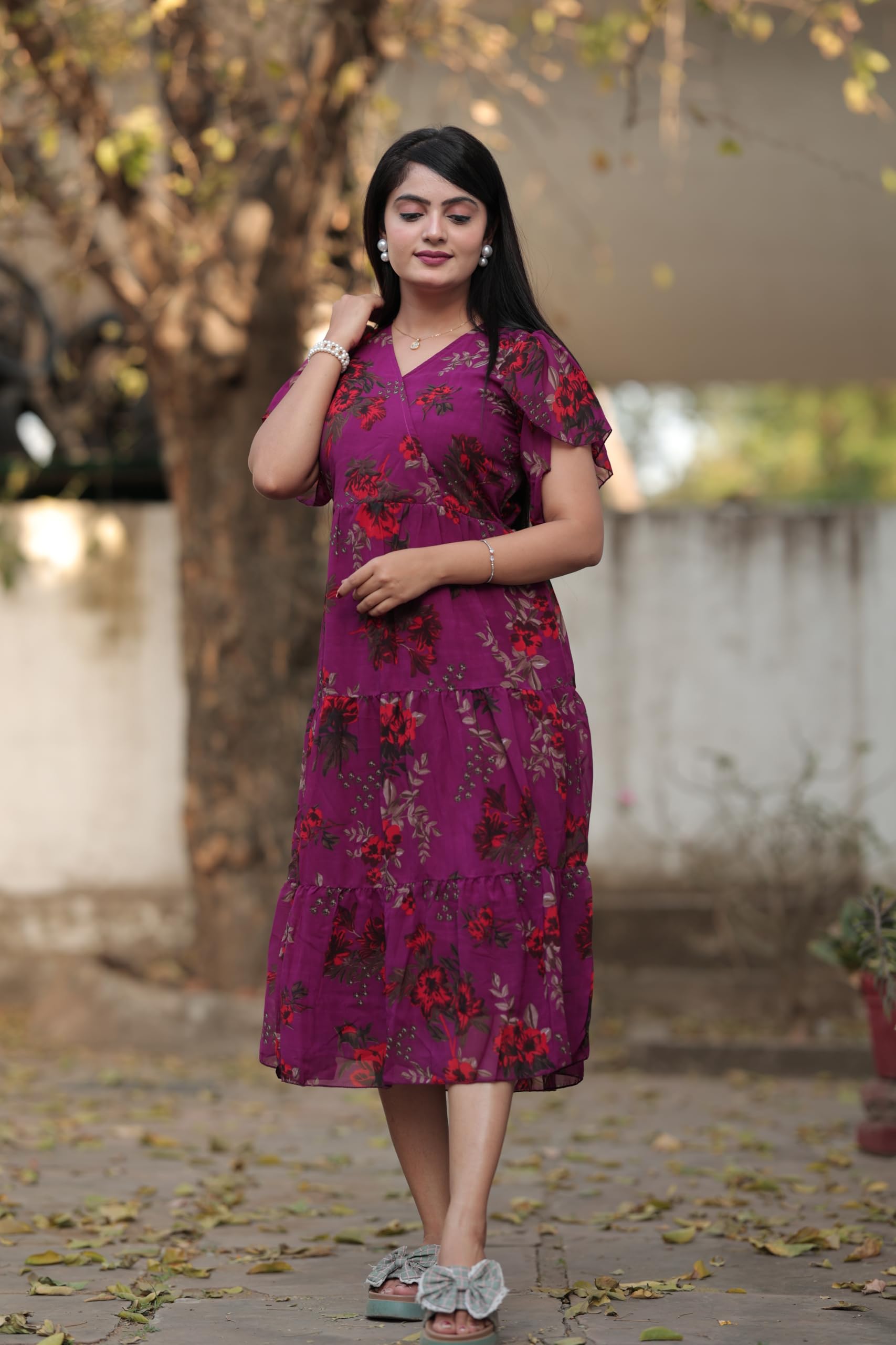 HOSI Women Georgette Printed Dress - Image 3