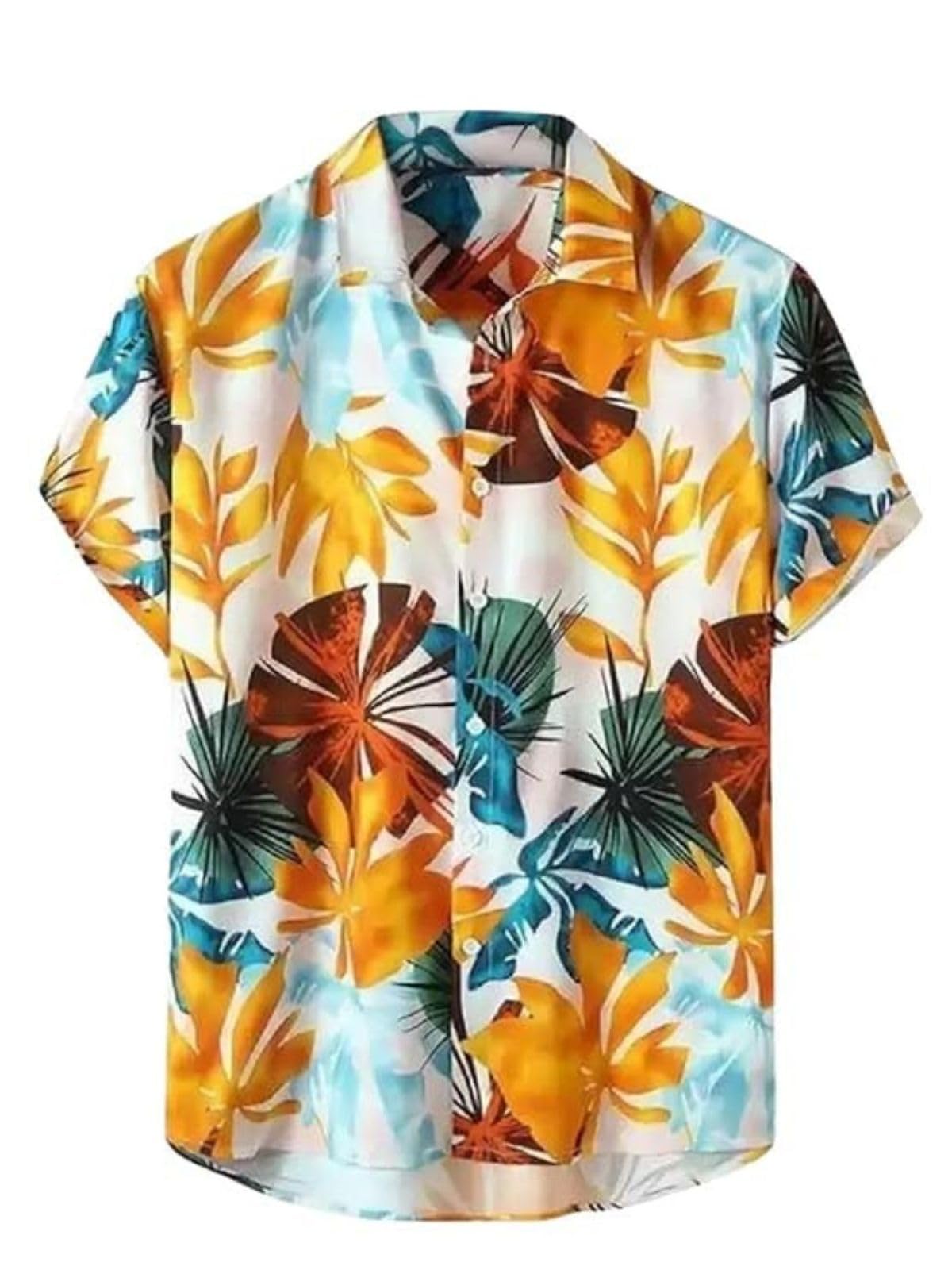 Leriya Fashion Men's Tropical Print Cotton Shirt - Image 5