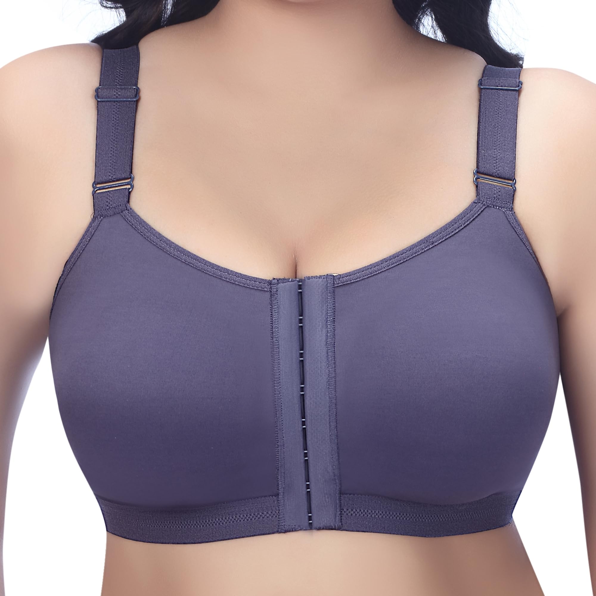 TRYLO Front Open Bra - Grey