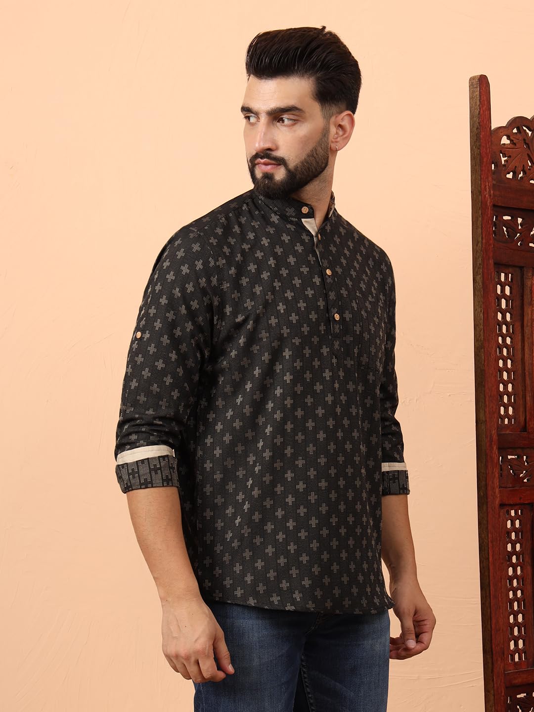 CHIKAN Men Cotton Kurta - Image 3