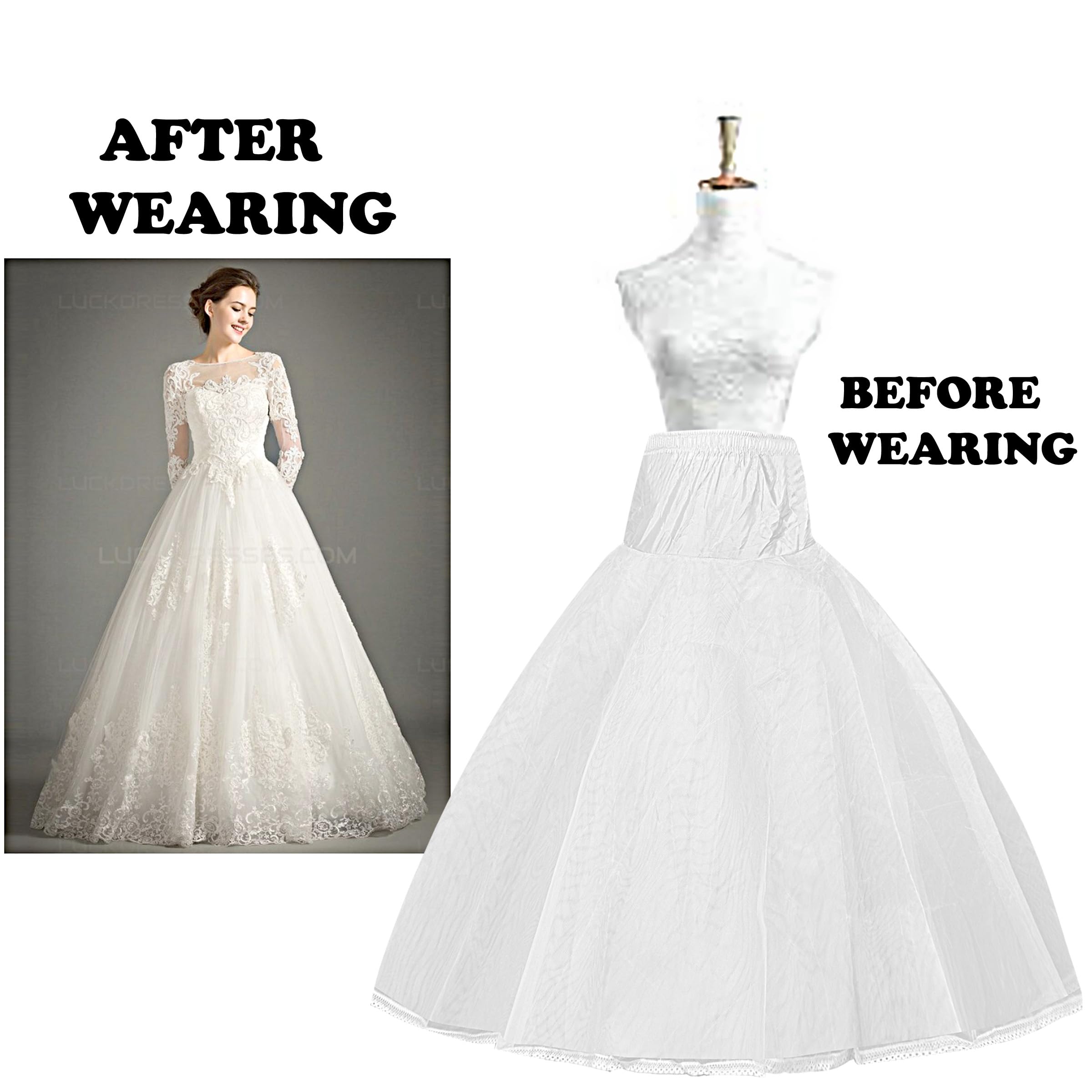 Fluffy White Hoop Petticoat for Lehenga - Image 2