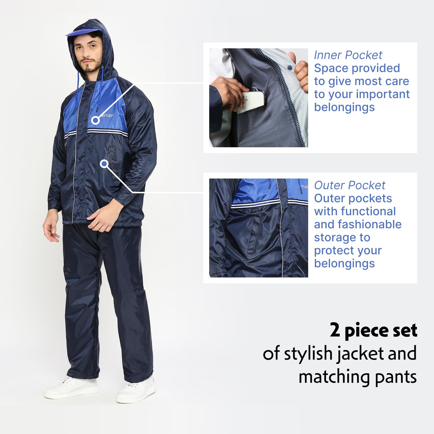 Citizen Reversible Raincoat for Men - Image 3