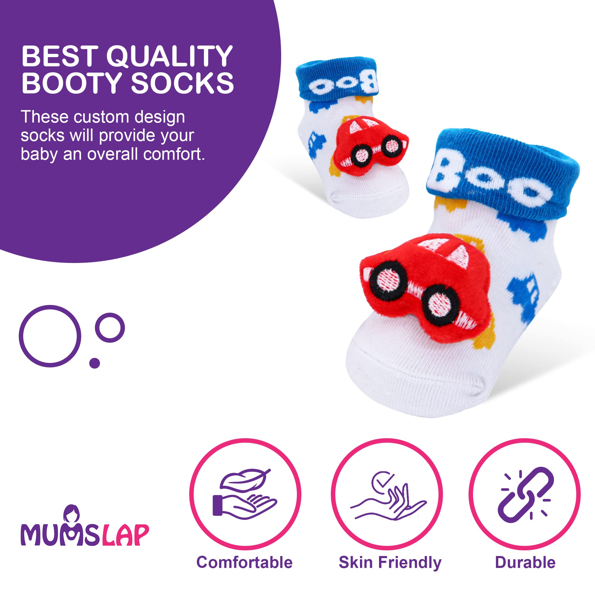 Baby Unisex Ankle Socks - Soft Cotton Blend - Image 2