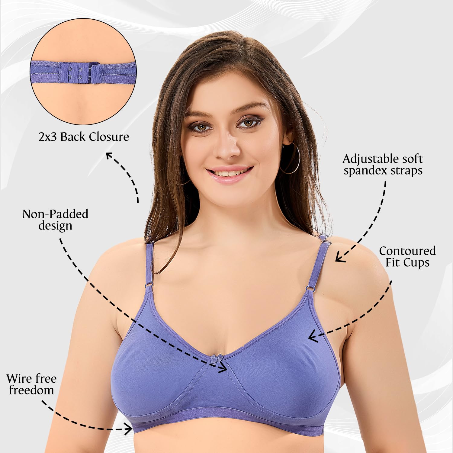 TRASA Women's Seamless Cotton Bra - Image 5