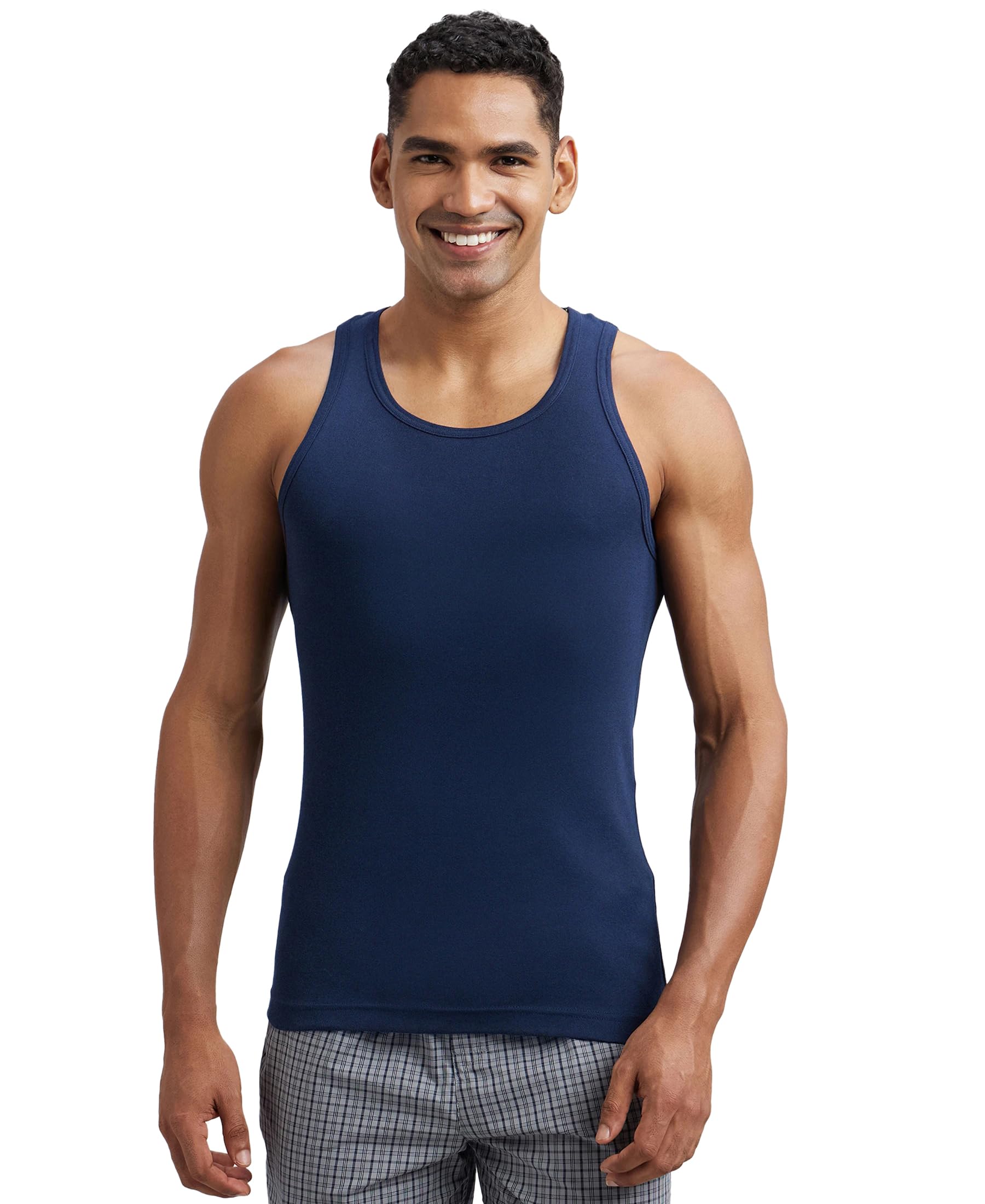 Jockey Men's Cotton Rib Sleeveless Vest - Deep Navy