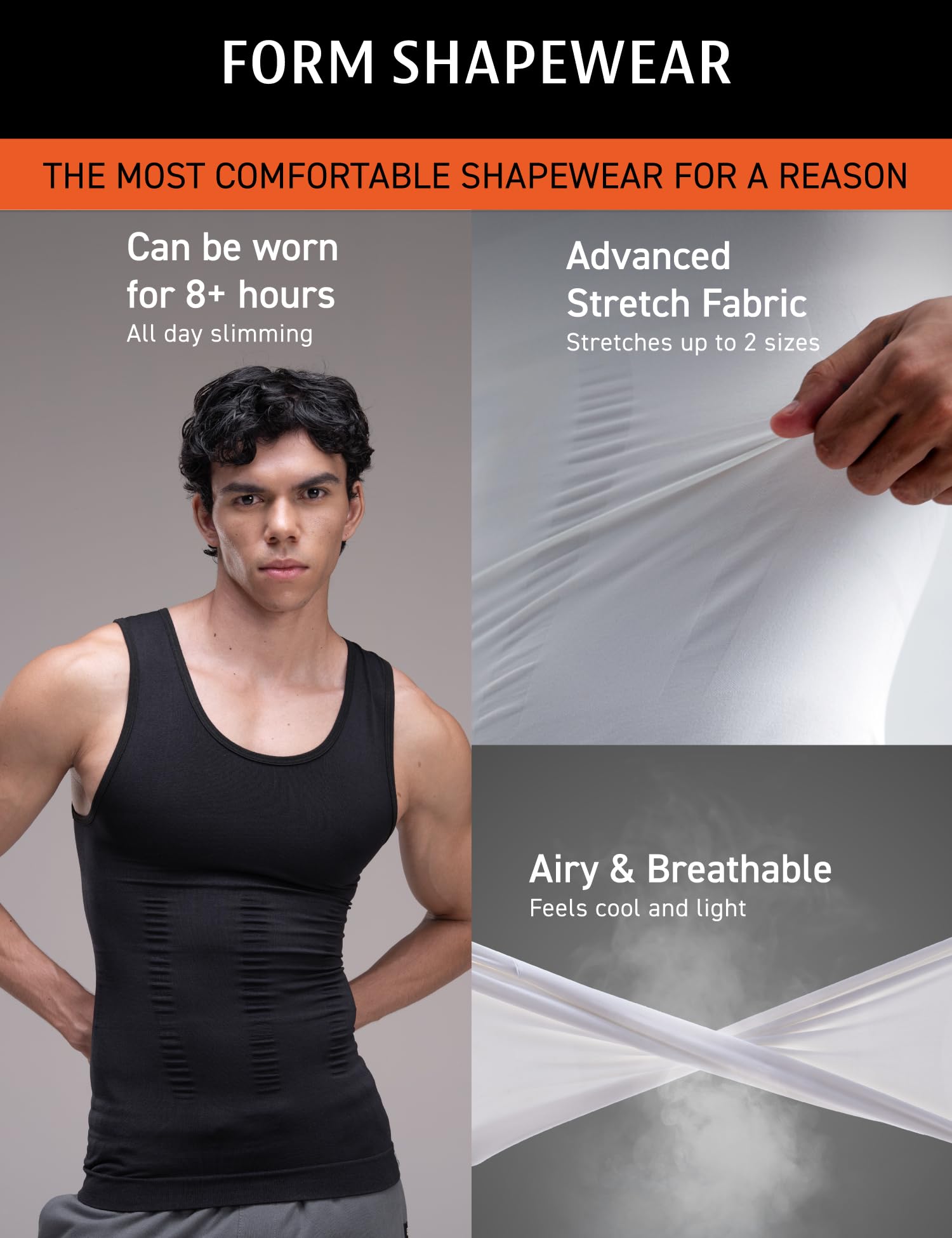 DAMENSCH Men's Black Compression Tank Top - Image 2