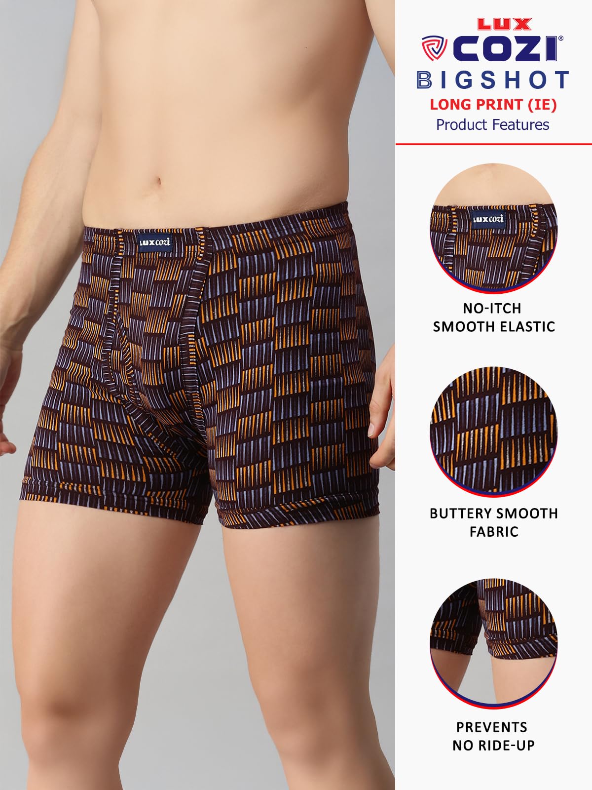 Lux Cozi Men Inner Elastic Long Printed Trunk - Image 4