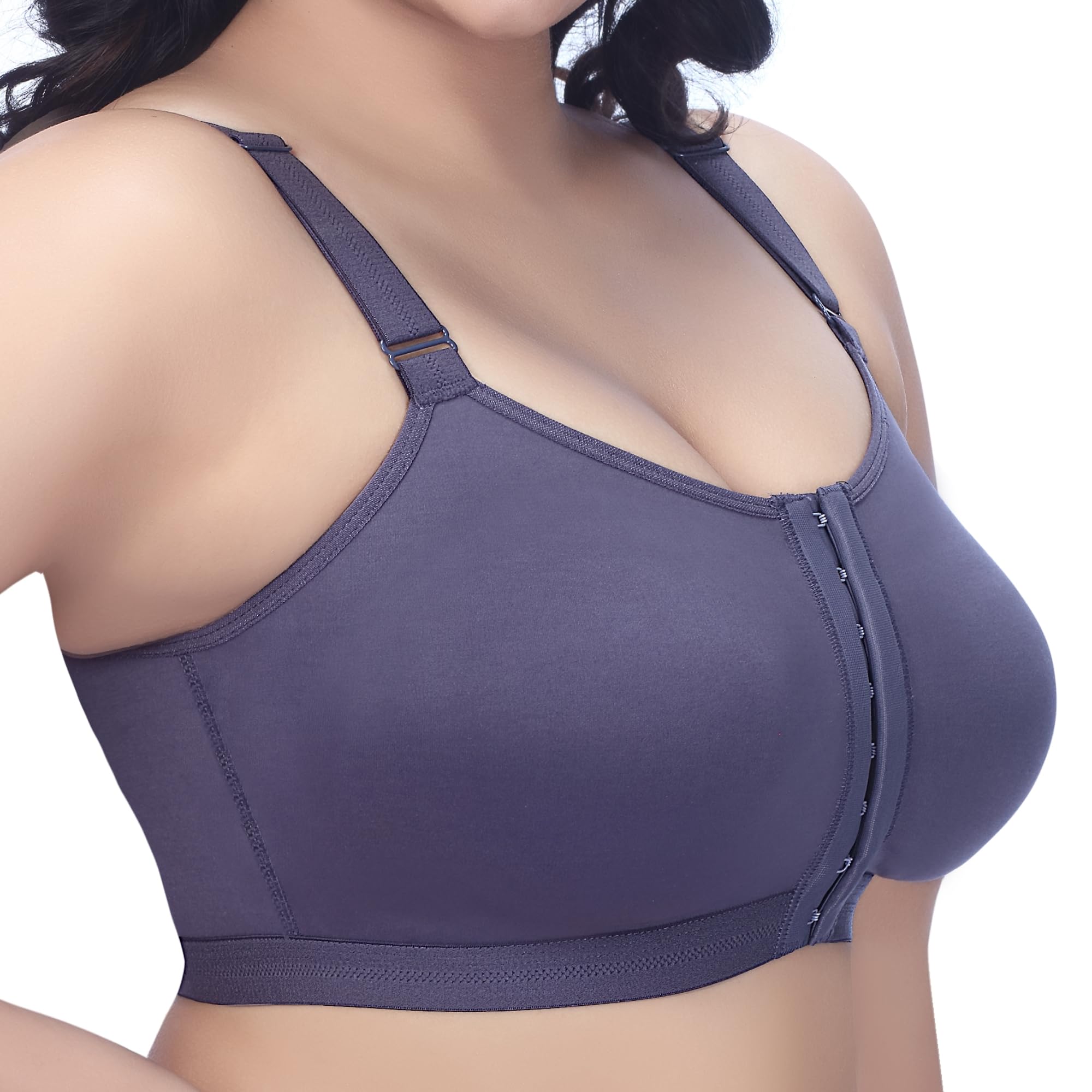 TRYLO Front Open Bra - Grey - Image 2