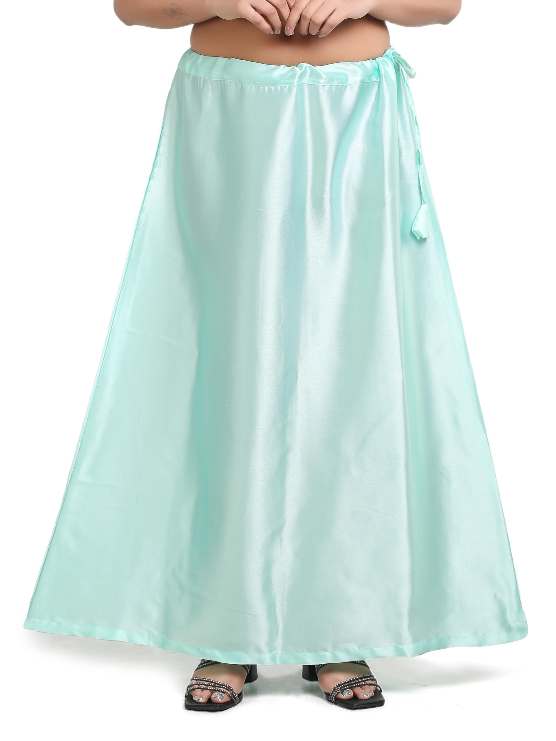 Madhu Fashion Women's Satin Saree Petticoat - Pista Green