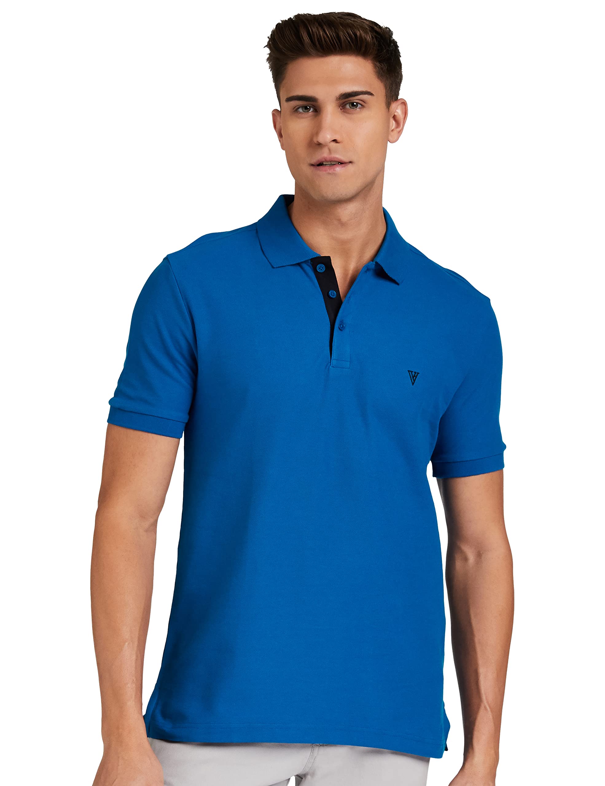 Van Heusen Men's Solid Polo - Lapis Blue