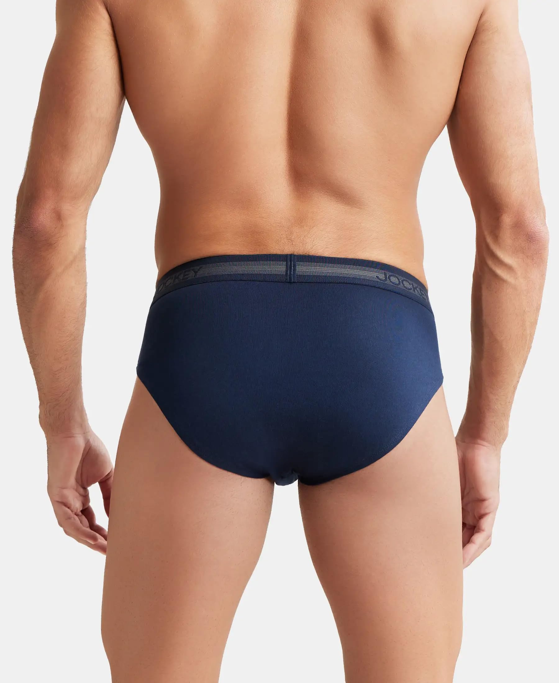 Jockey Men's Cotton Midi Brief - Deep Navy - Image 4