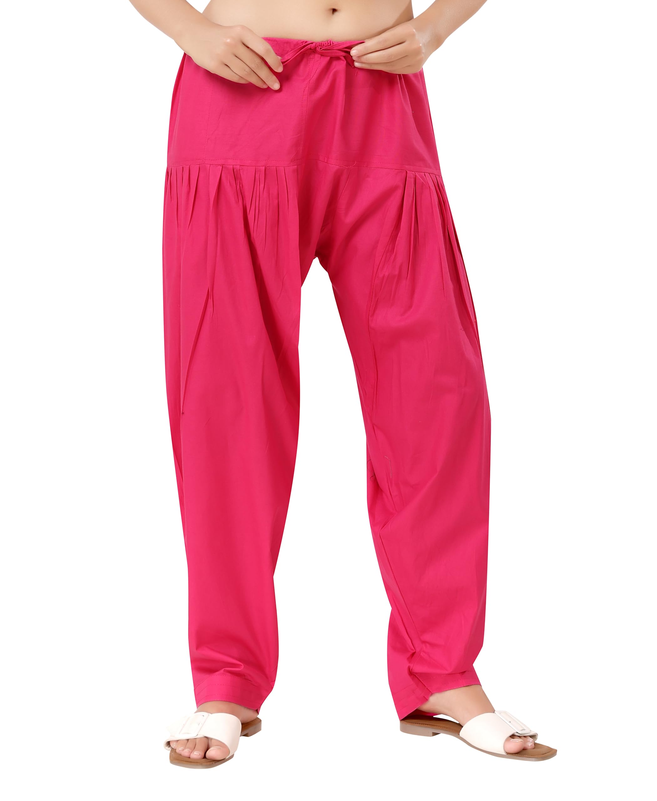 TRASA Semi Patiala Salwar Cotton Pant for Women - Pink