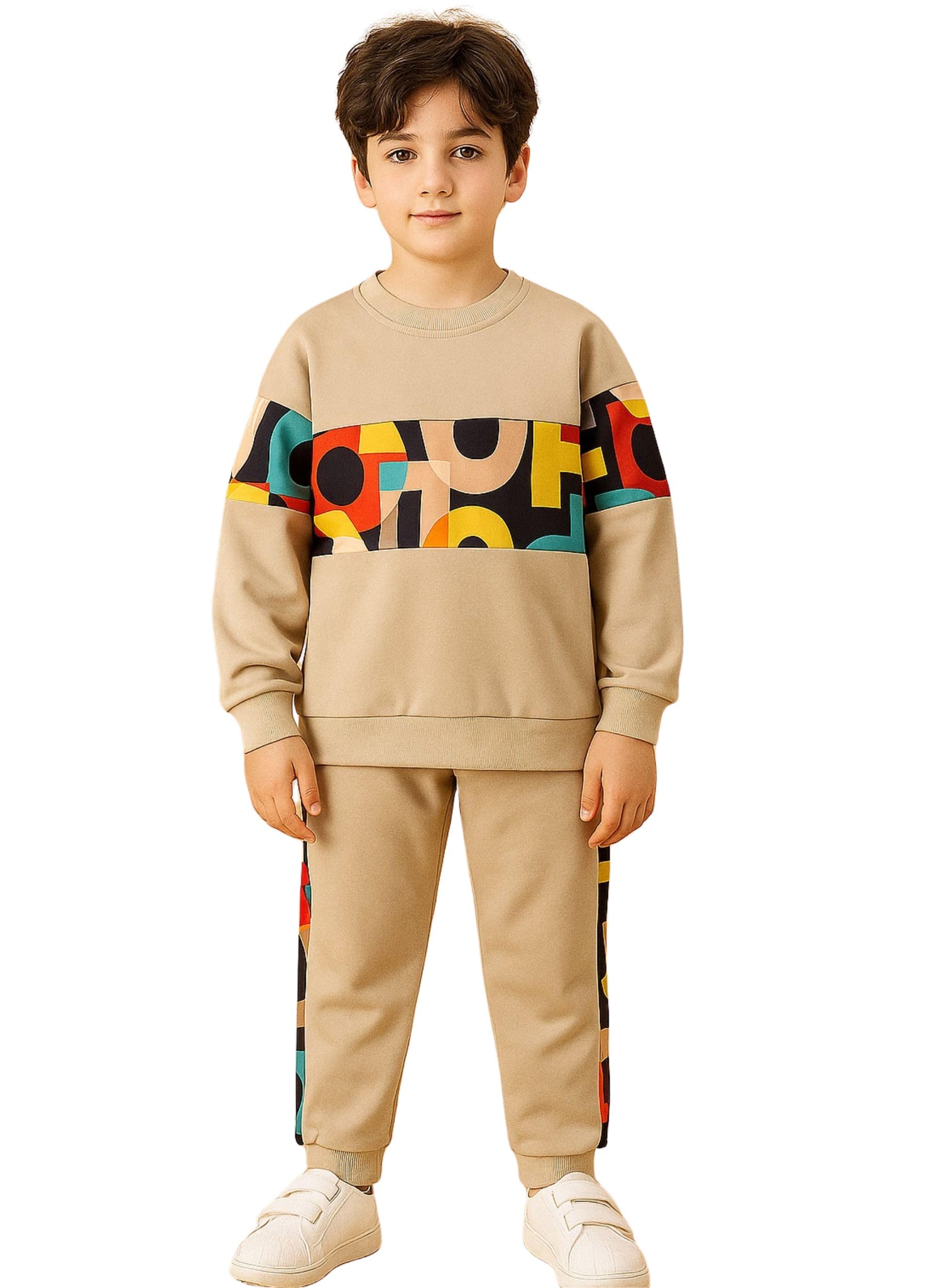 Jency Boys Cotton Blend Sweatshirt and Jogger Set
