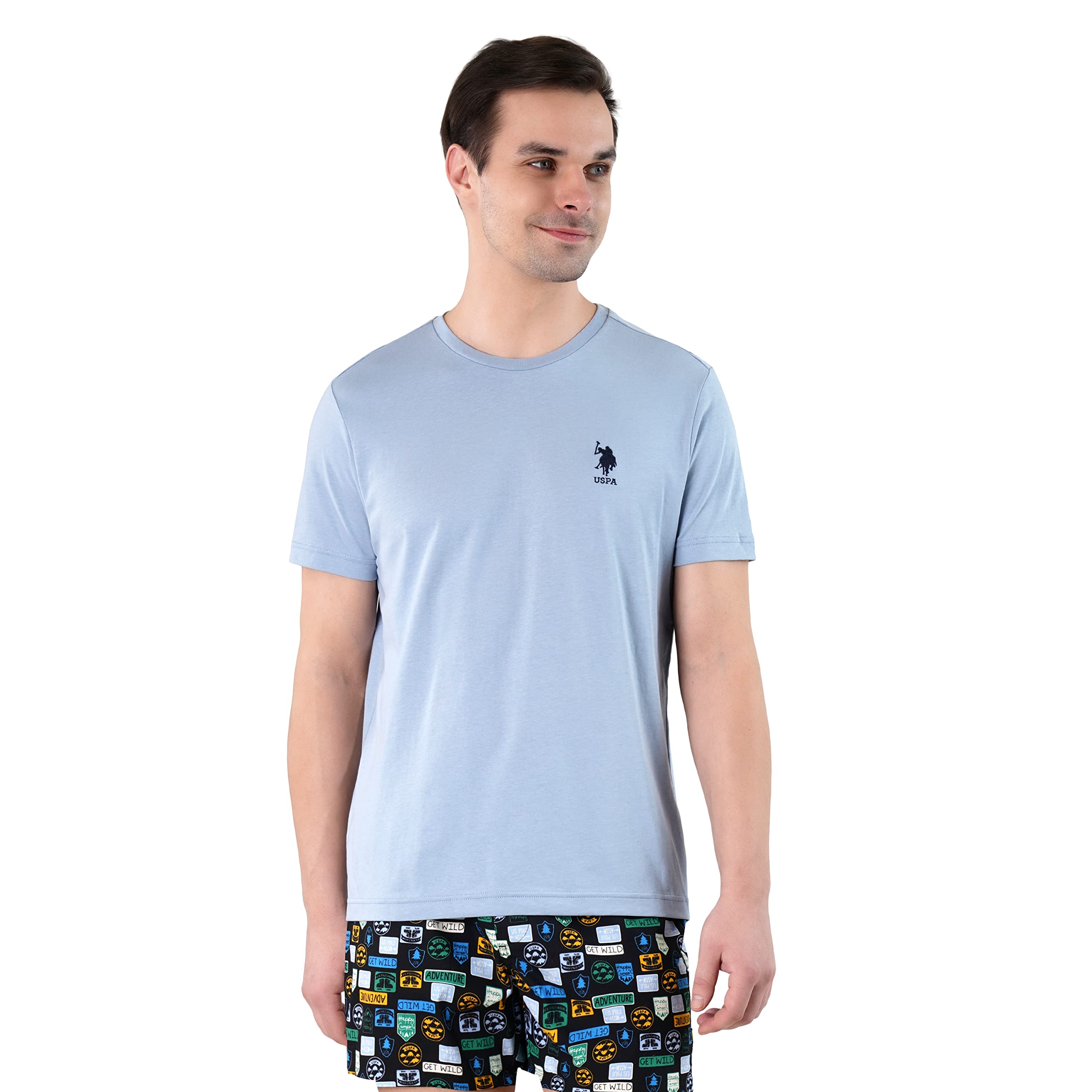 U.S. POLO ASSN. Men's Cotton Lounge T-Shirt - Dusty Blue