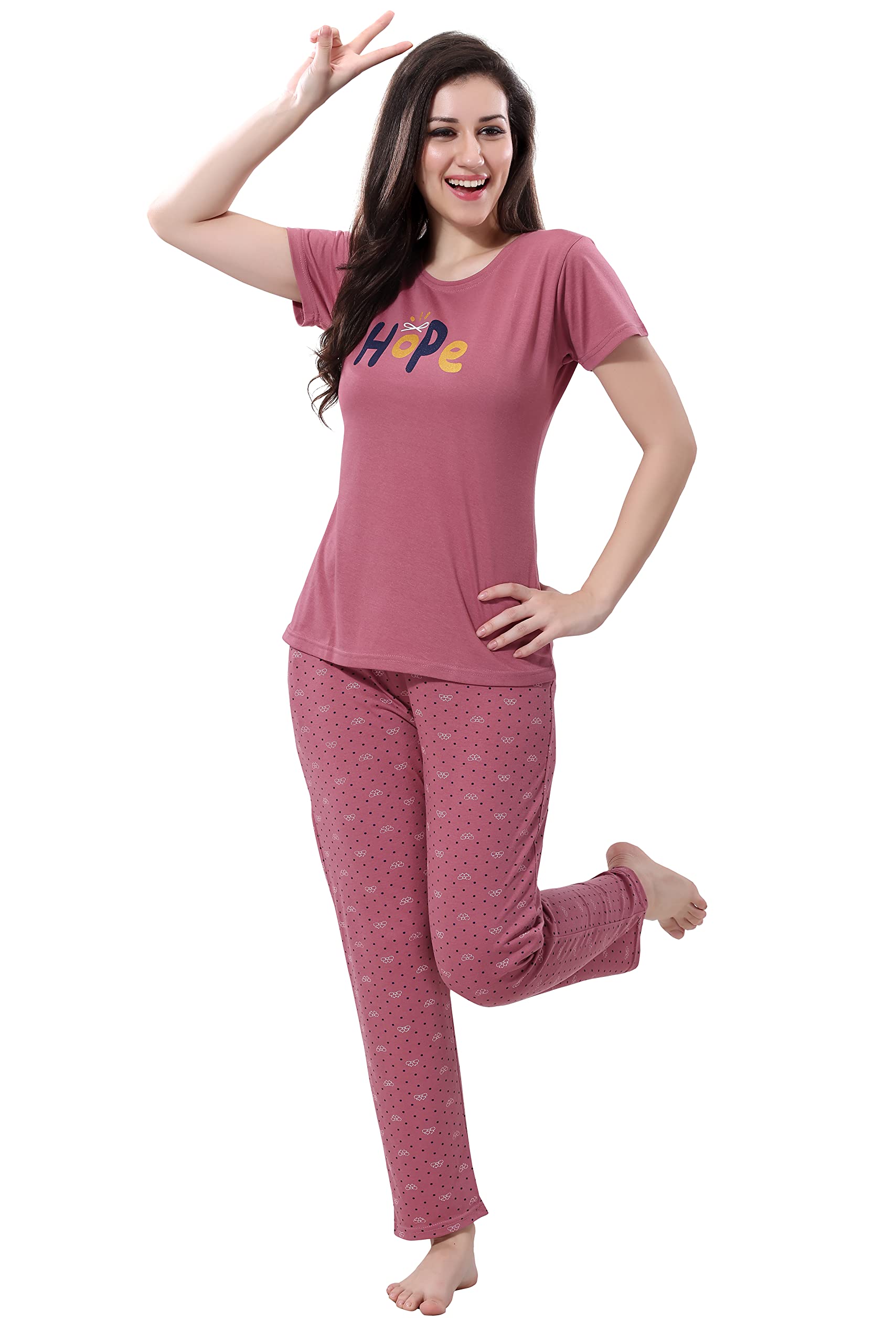 DZZO Women's Cotton Printed Night Suit - Image 2