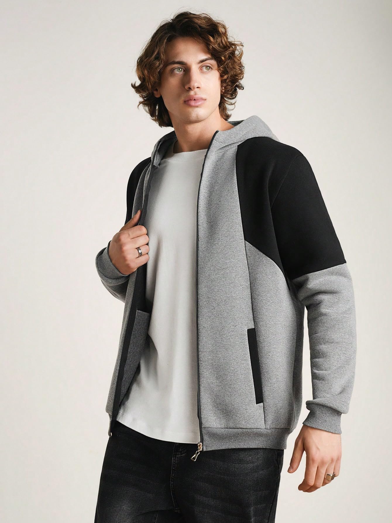 TOPLOT Men's Grey Winter Bomber Jacket - Image 5