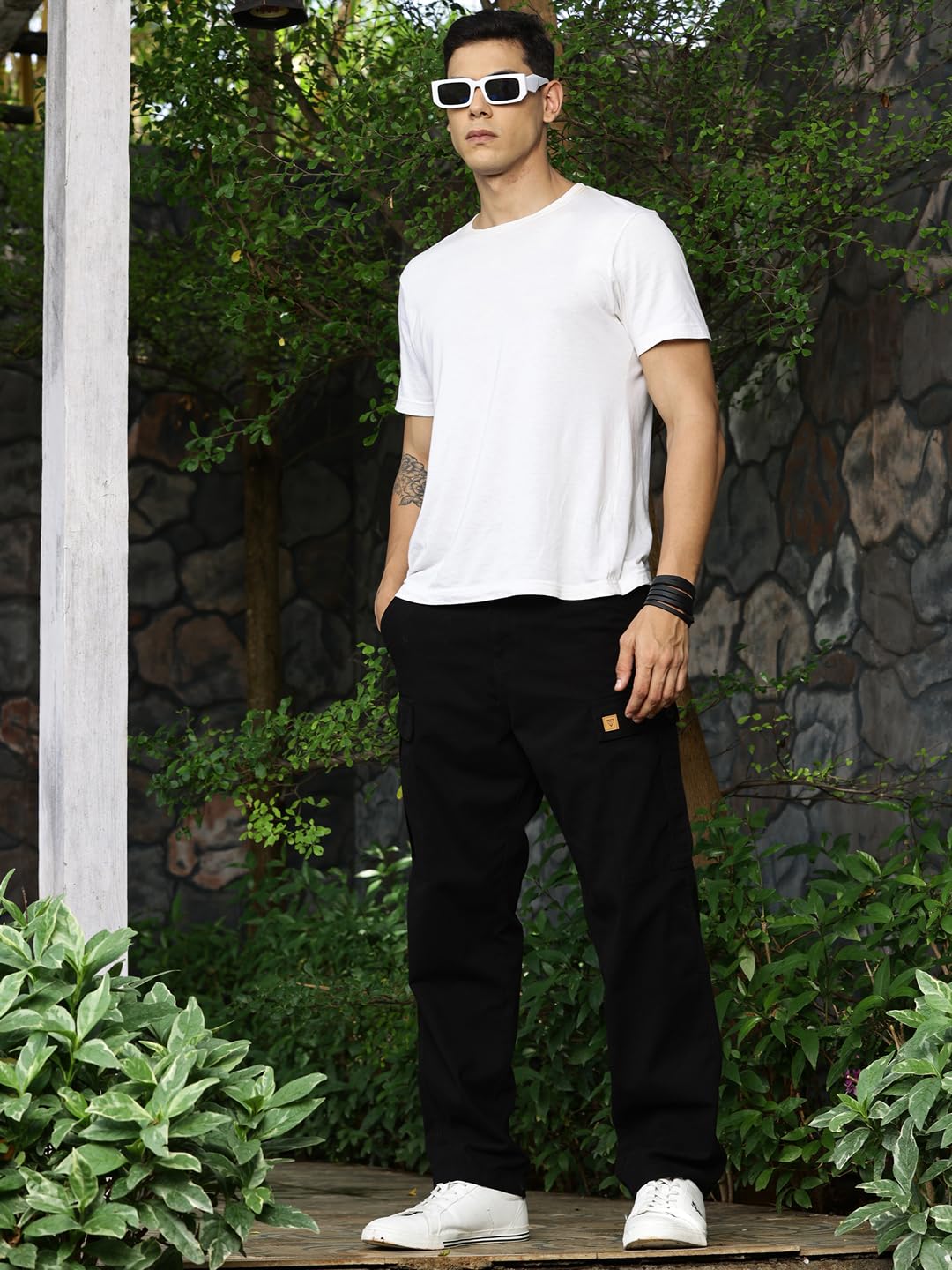 Thomas Scott Men Cotton Cargo Pant - Black - Image 5