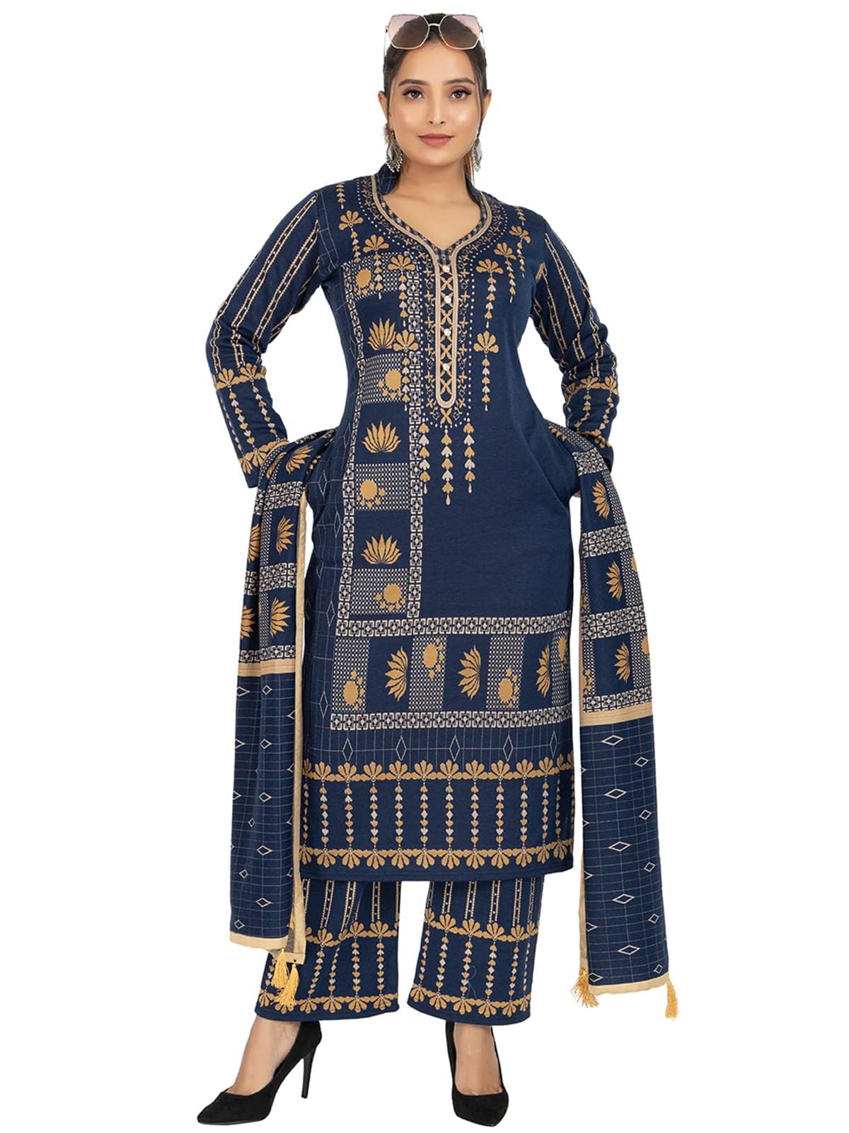 Rosary Women's Woollen Jacquard Kurta Set - Image 4