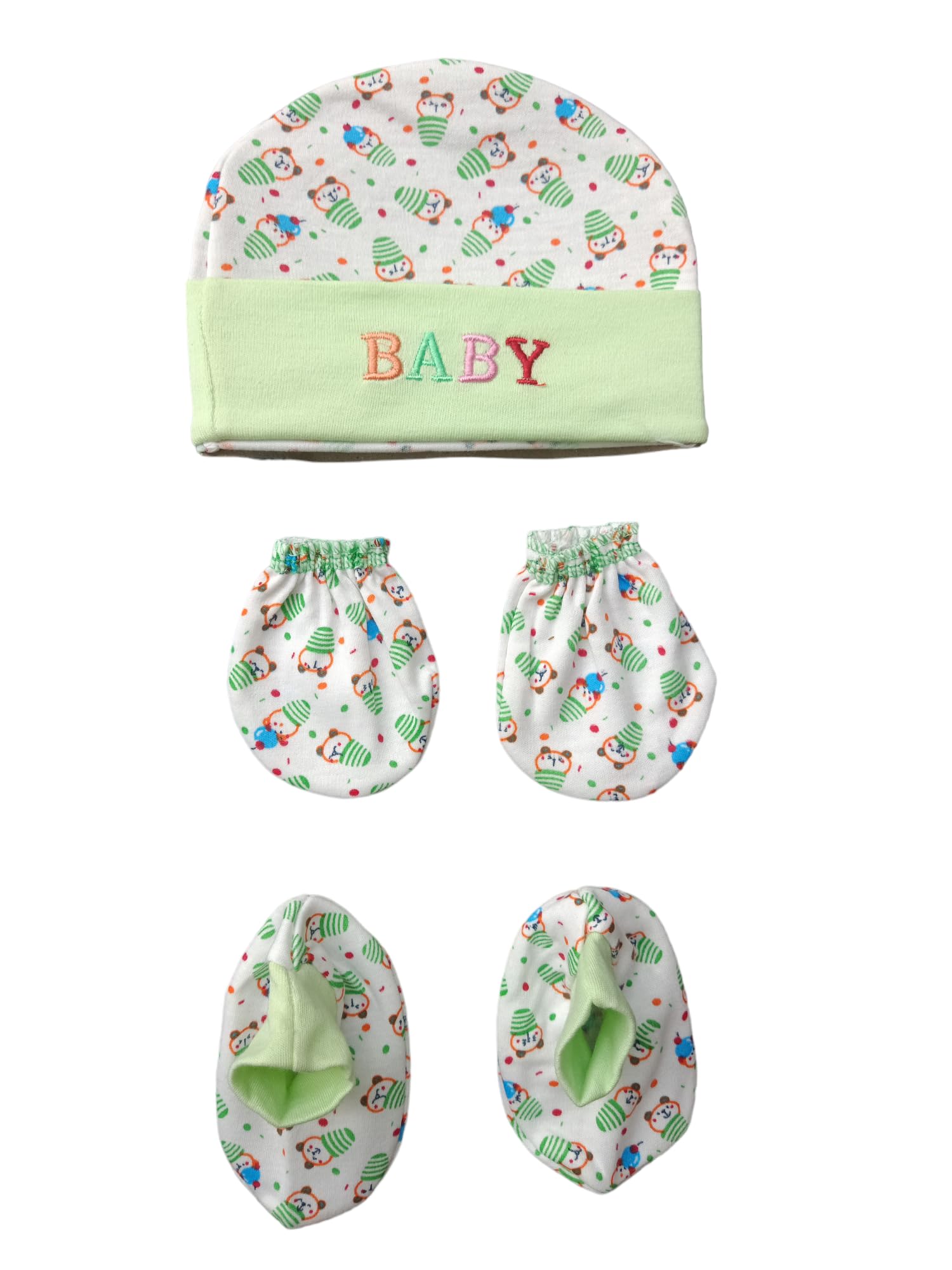 JUSTLIST New Born Baby Soft Cotton Mitten Sets - Image 4