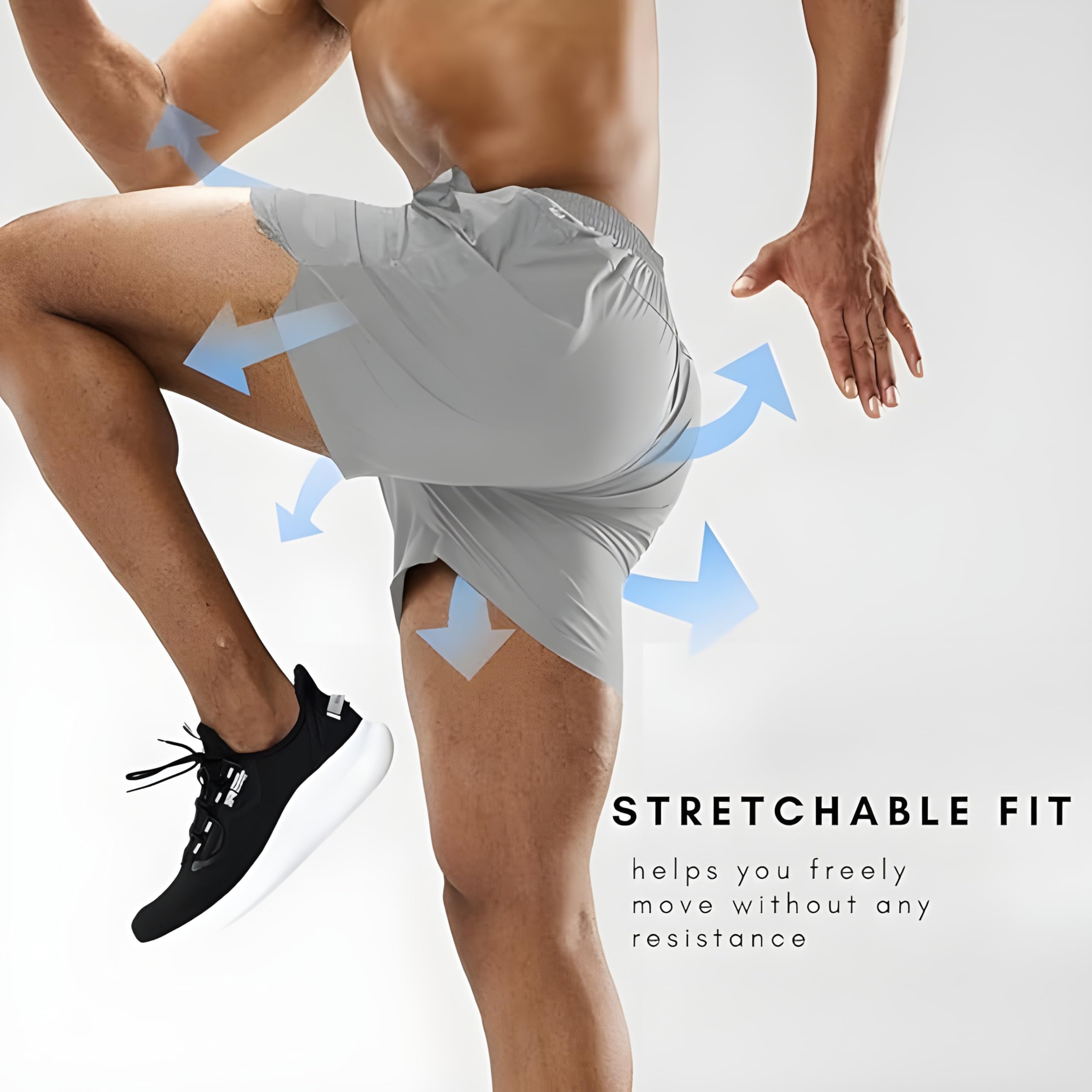 GarbGlide Men's Athletic Shorts - Light Grey - Image 2