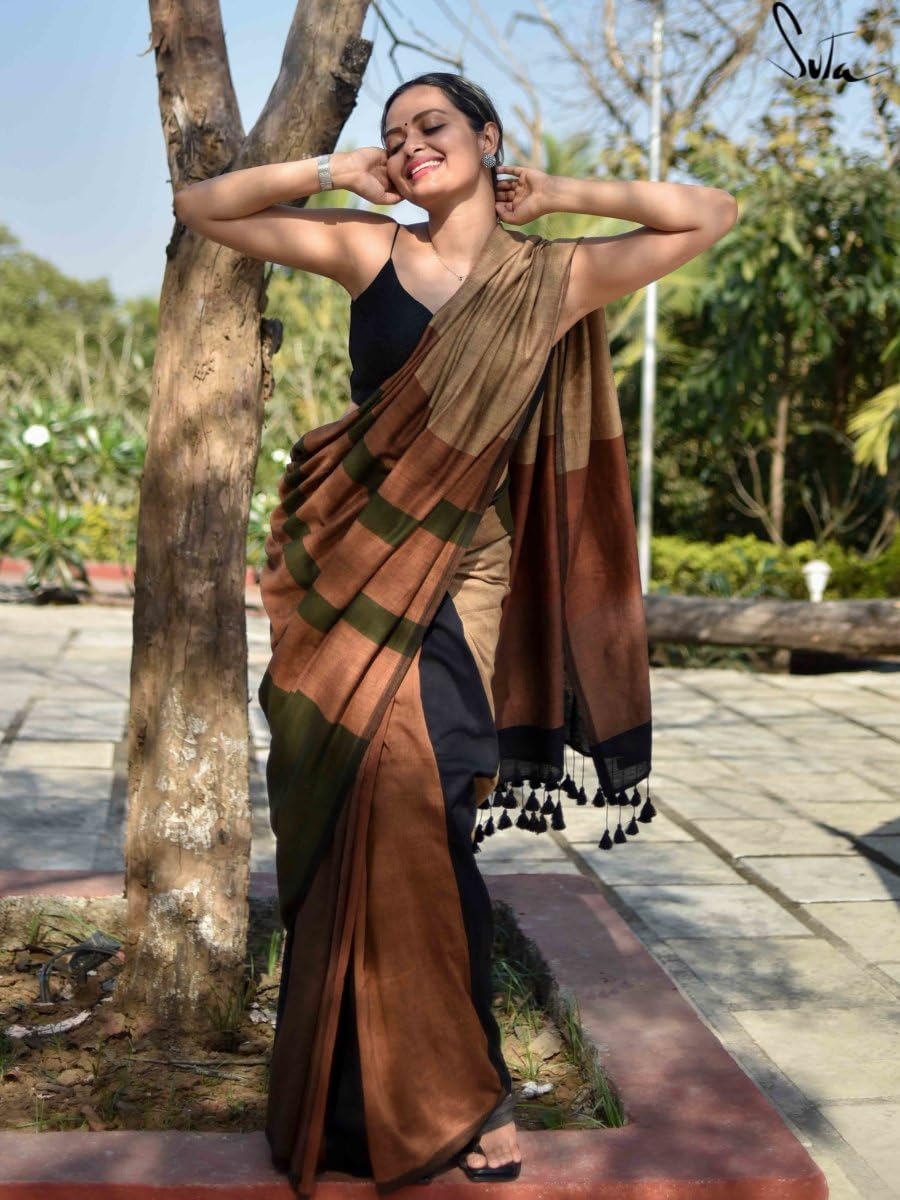 BEAUTY Saree for Women - Multicolor Cotton Polyester - Image 2