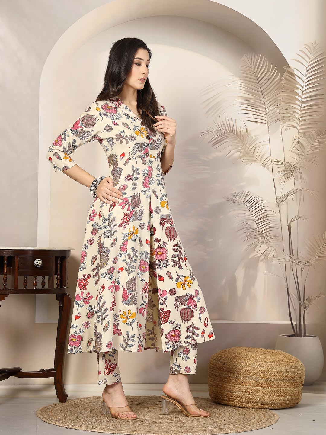 Stylum Women's Floral Printed Rayon Kurta Pant Set - Image 3