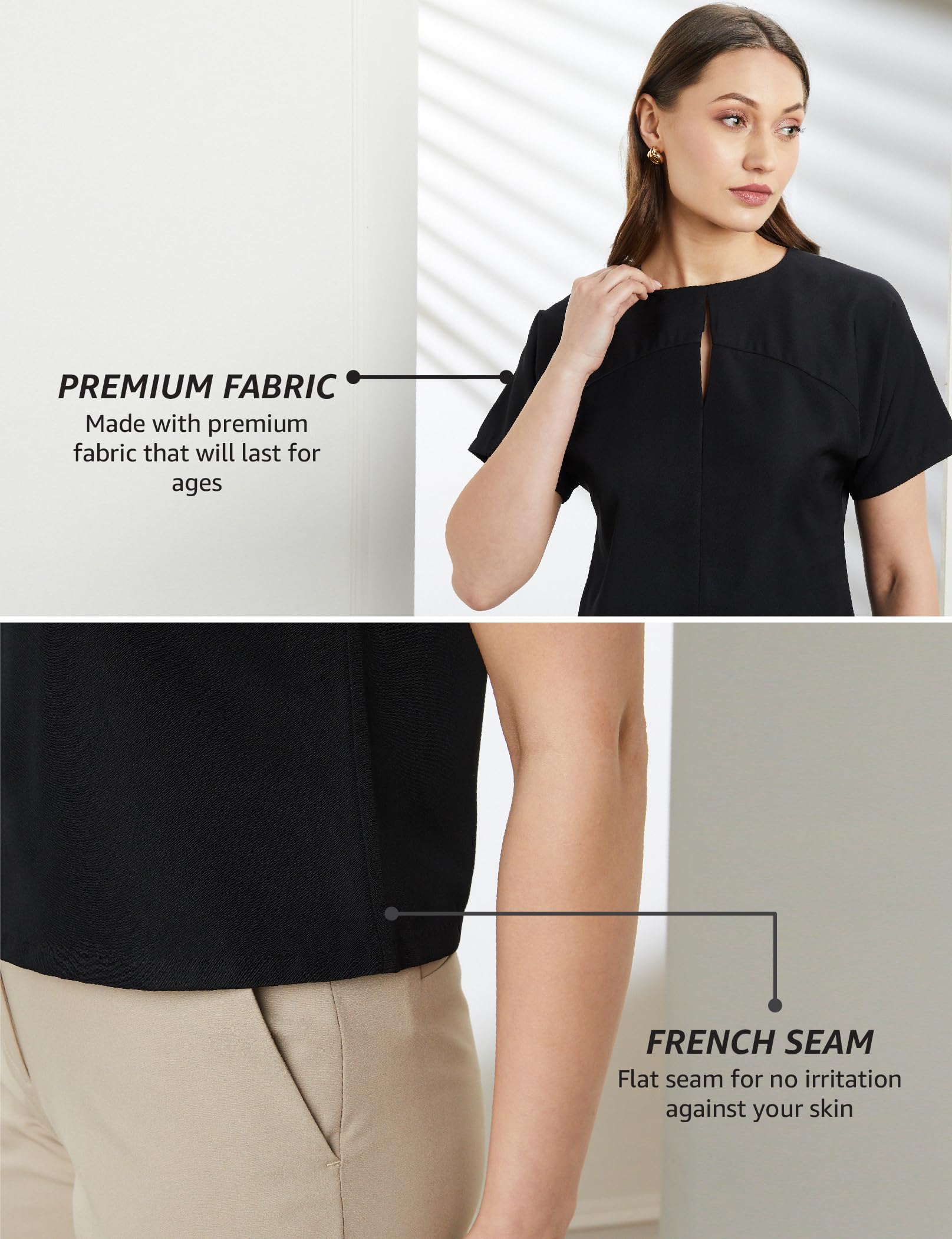 Symbol Women's Polyester Relaxed Fit Blouse - Black - Image 4