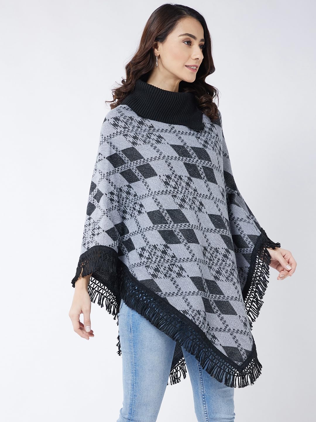Pivl Wool Blend Poncho - Grey - Image 5