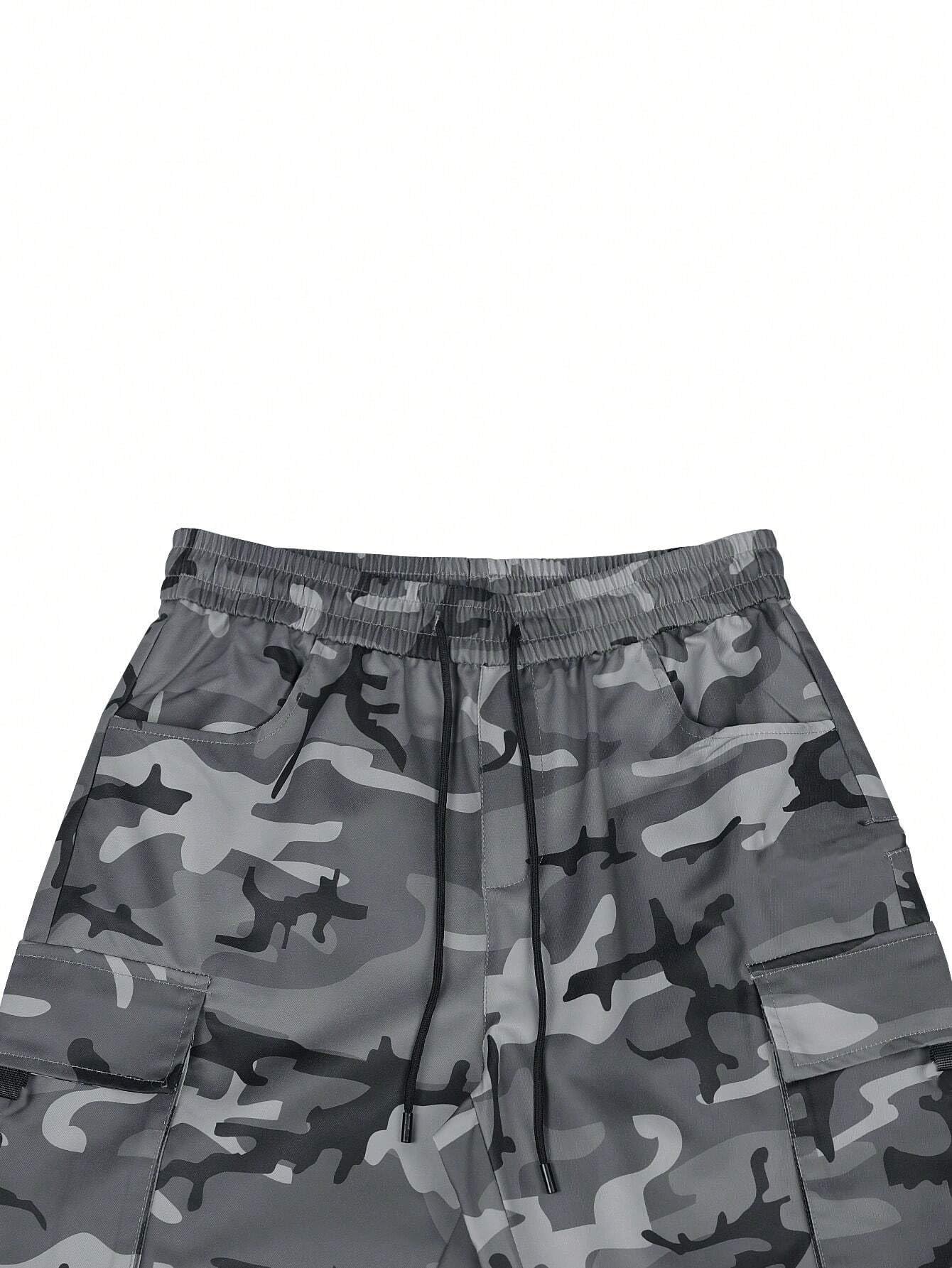 Lymio Men's Grey Camo Cargo Joggers - Image 5