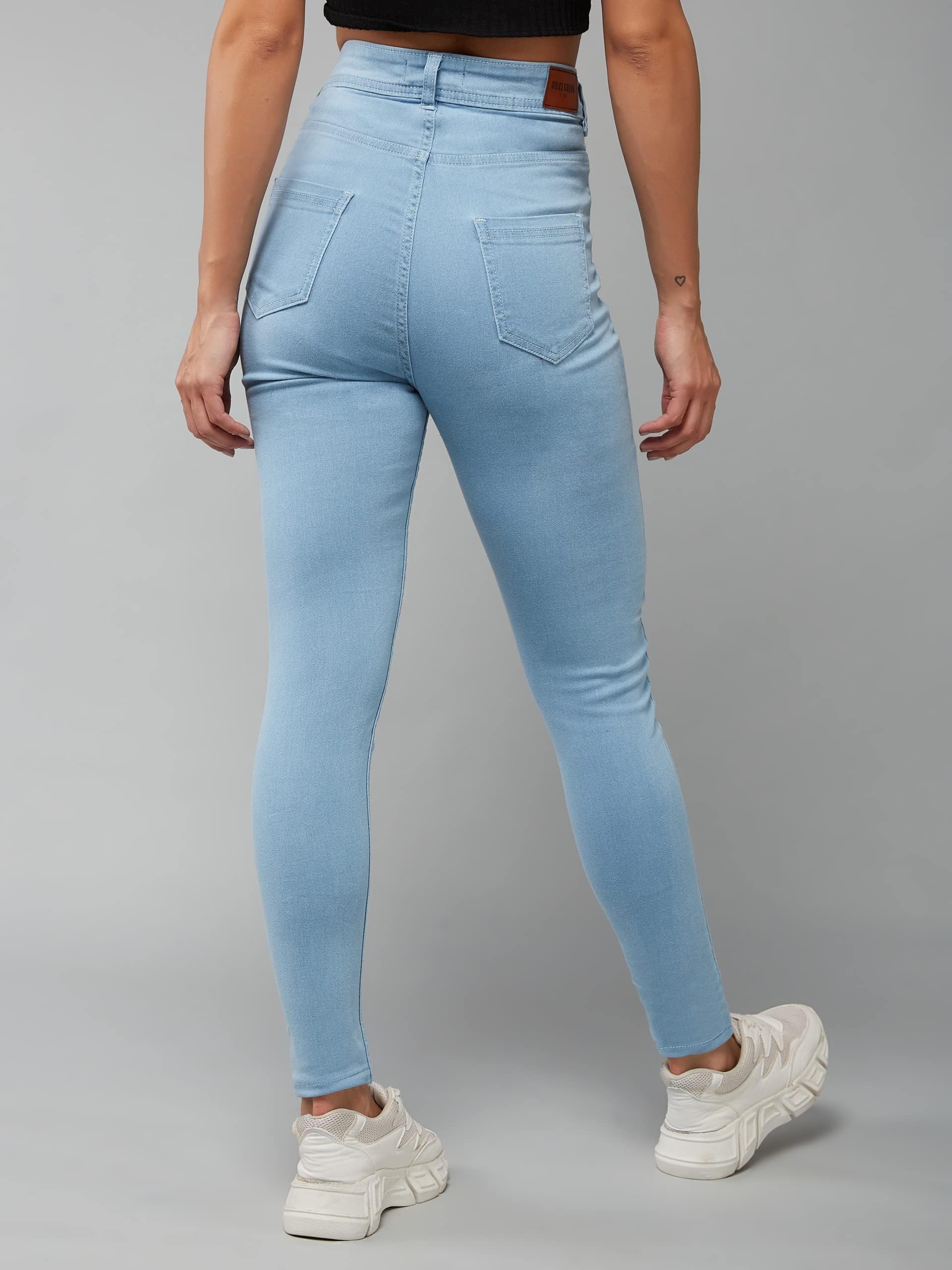 Miss Chase Women's Distressed Denim Jeans - Light Blue - Image 4