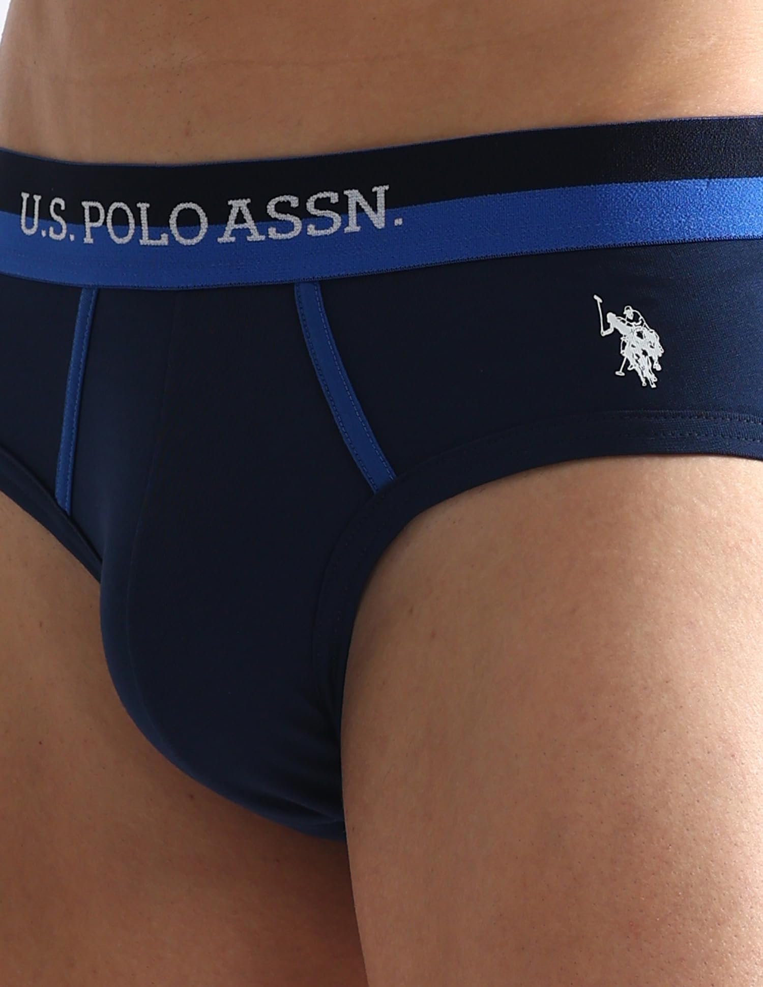 U. S. POLO ASSN. Men's Cotton Blend Briefs - Navy Black - Image 5