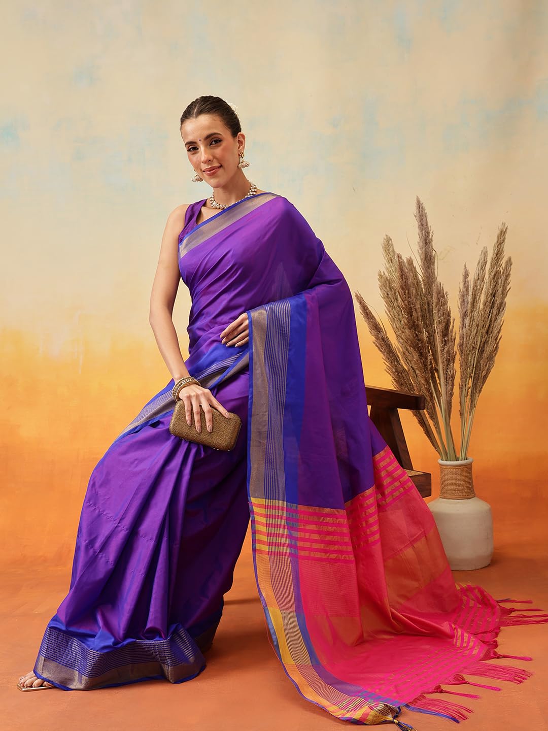 Anarva Uppada Pattu Art Silk Saree - Blue - Image 2