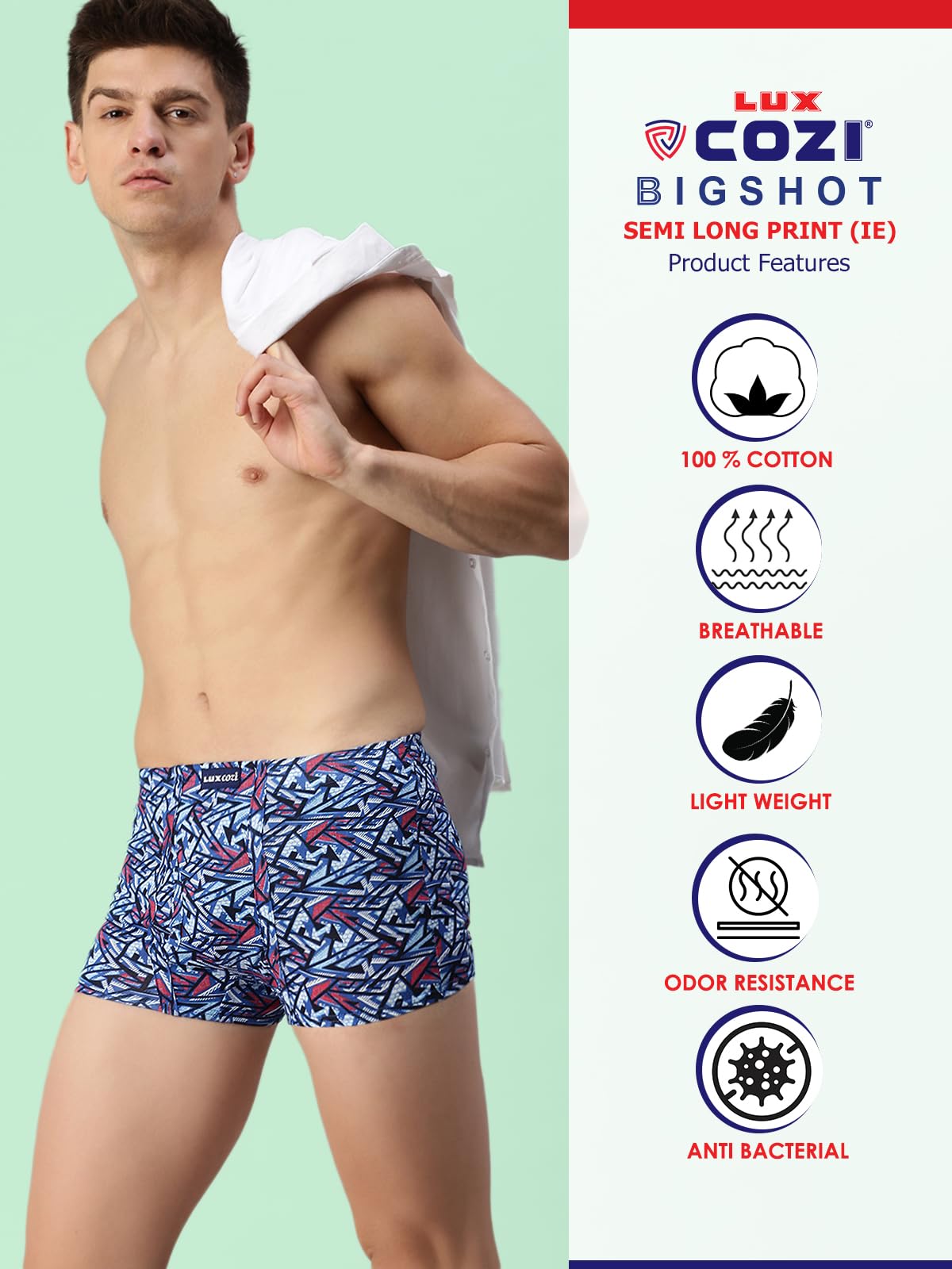 Lux Cozi Men's Assorted Printed Trunk - Image 4