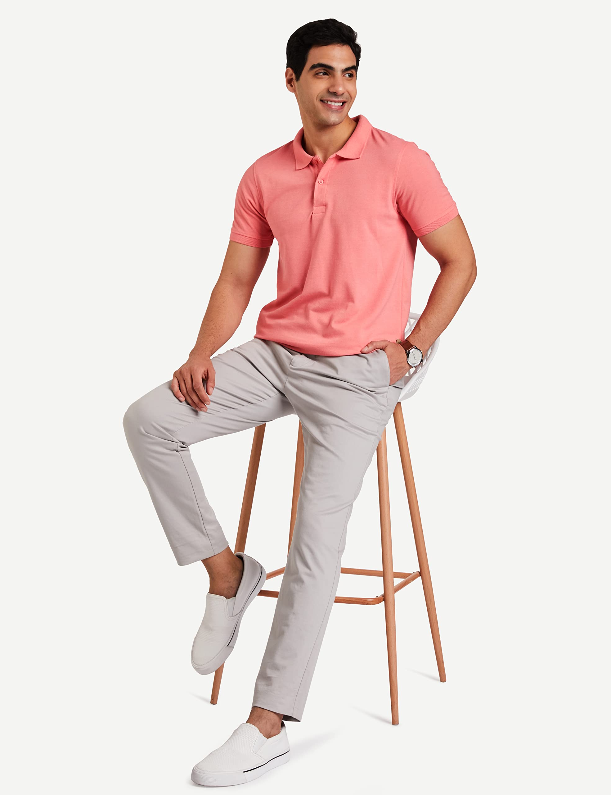 Amazon Men's Candle Pink Polo Shirt - Image 3