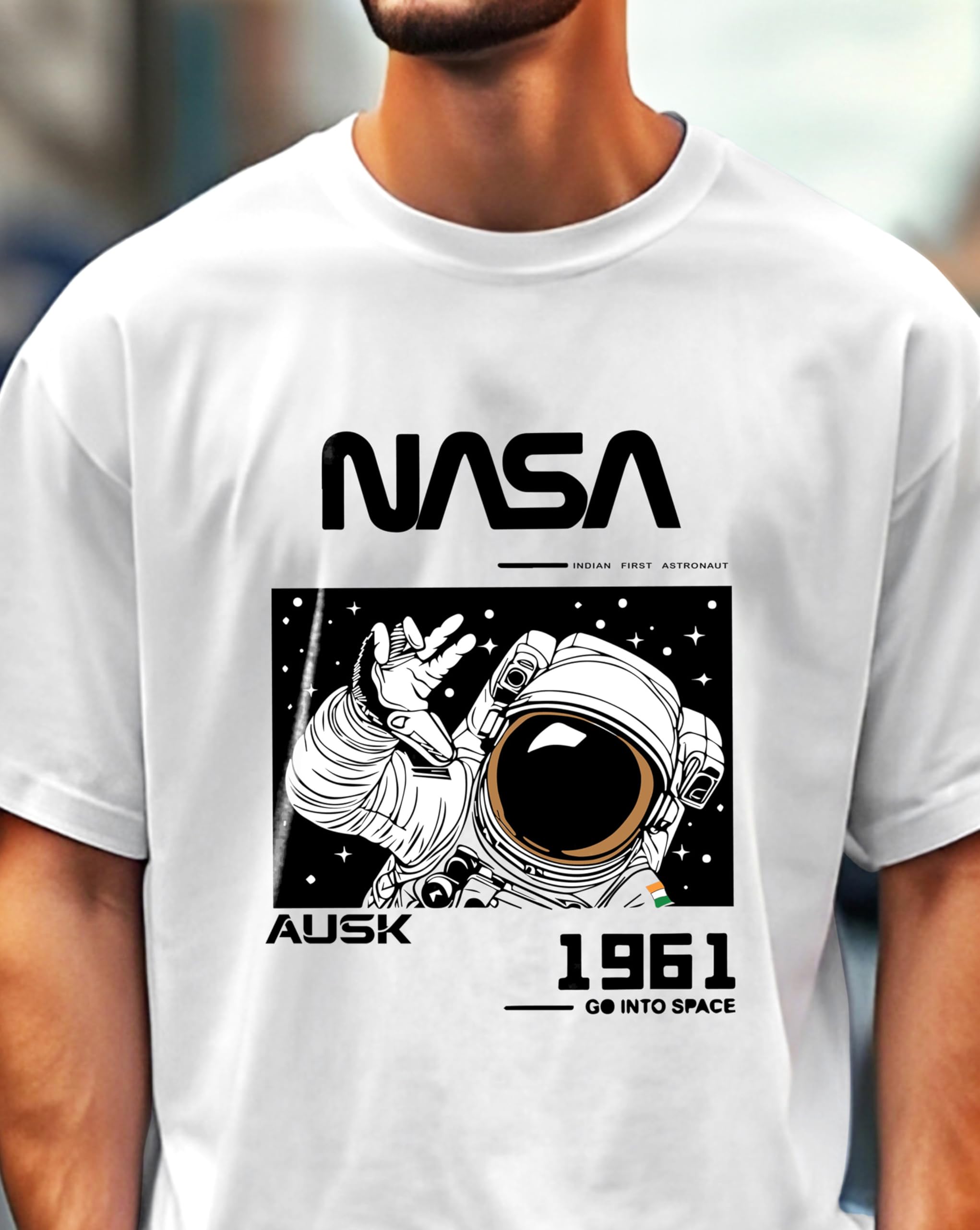 AUSK Men's Printed T-Shirt - White - Image 5