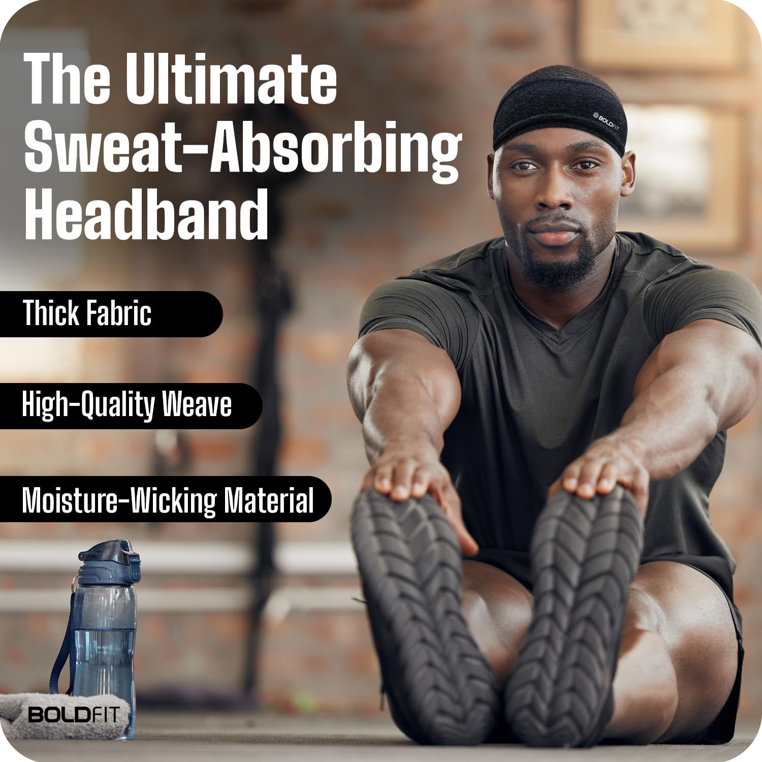 Boldfit Unisex Sport Headband - Black - Image 4