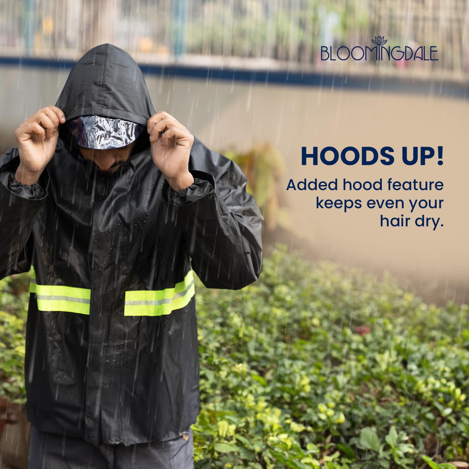 Bloomingdale Unisex Waterproof Raincoat - Black - Image 4