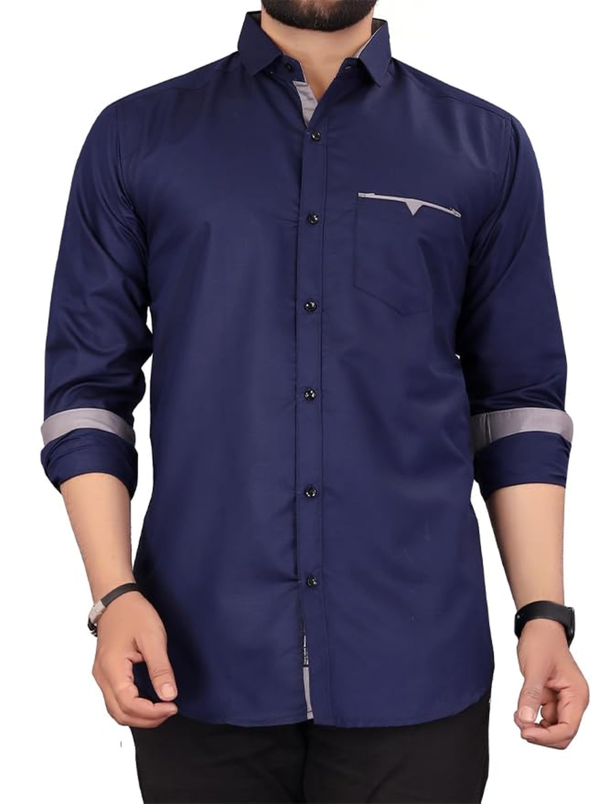Colebrook Men's Cotton Casual Shirt - Navy