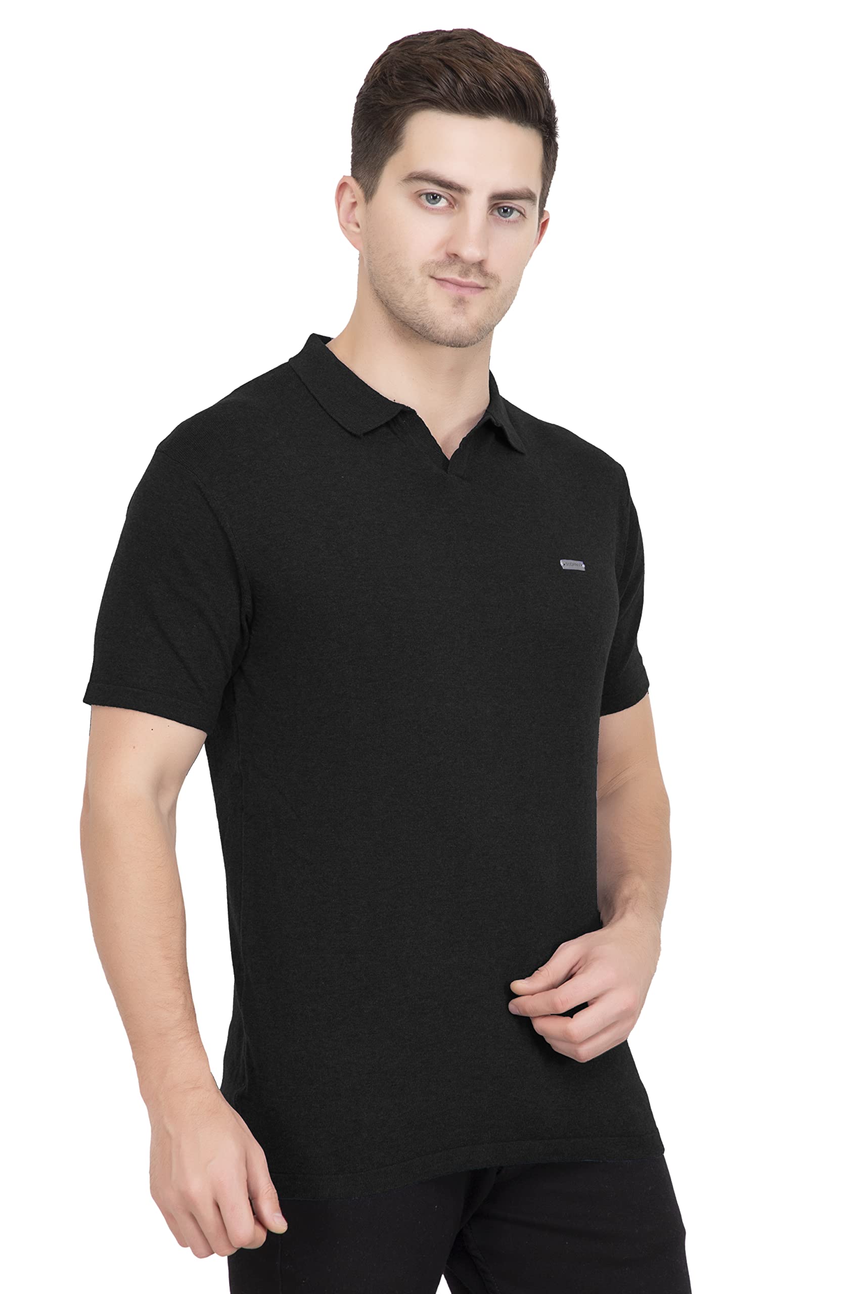 GODFREY Men's Black Polo T-Shirt with Pocket - Image 5