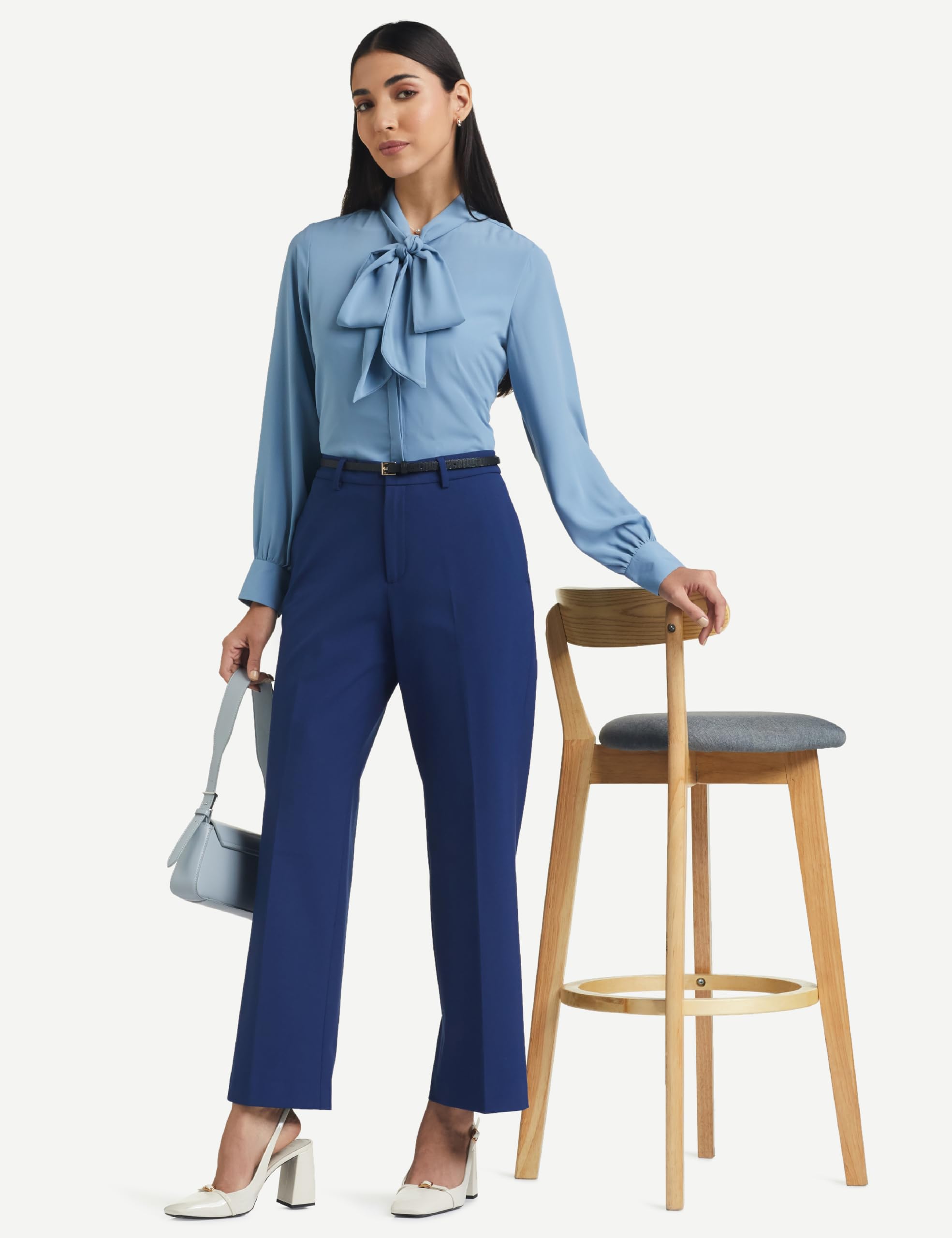 Symbol Wide Leg Trousers for Women - Blue - Image 3