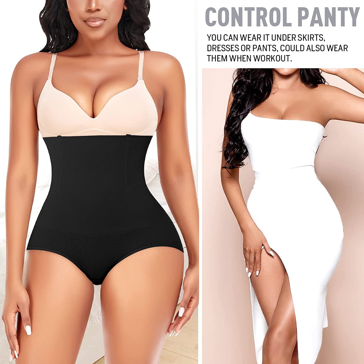 Keepcart Women's Tummy Control Panties - Spandex & Nylon - Image 5