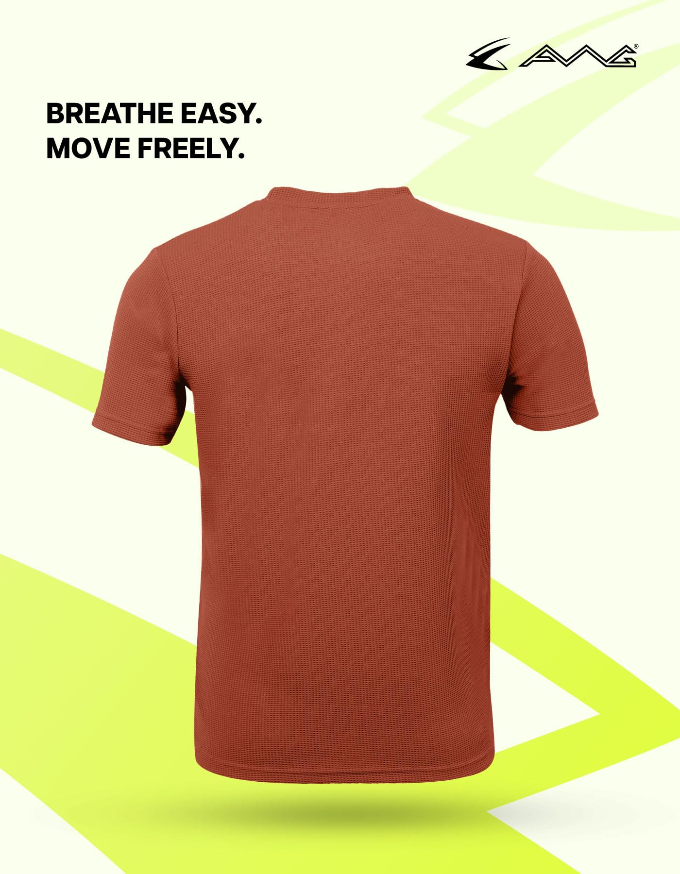 AWG Men's Waffle Knit Crew Neck T-Shirt - Rust - Image 4