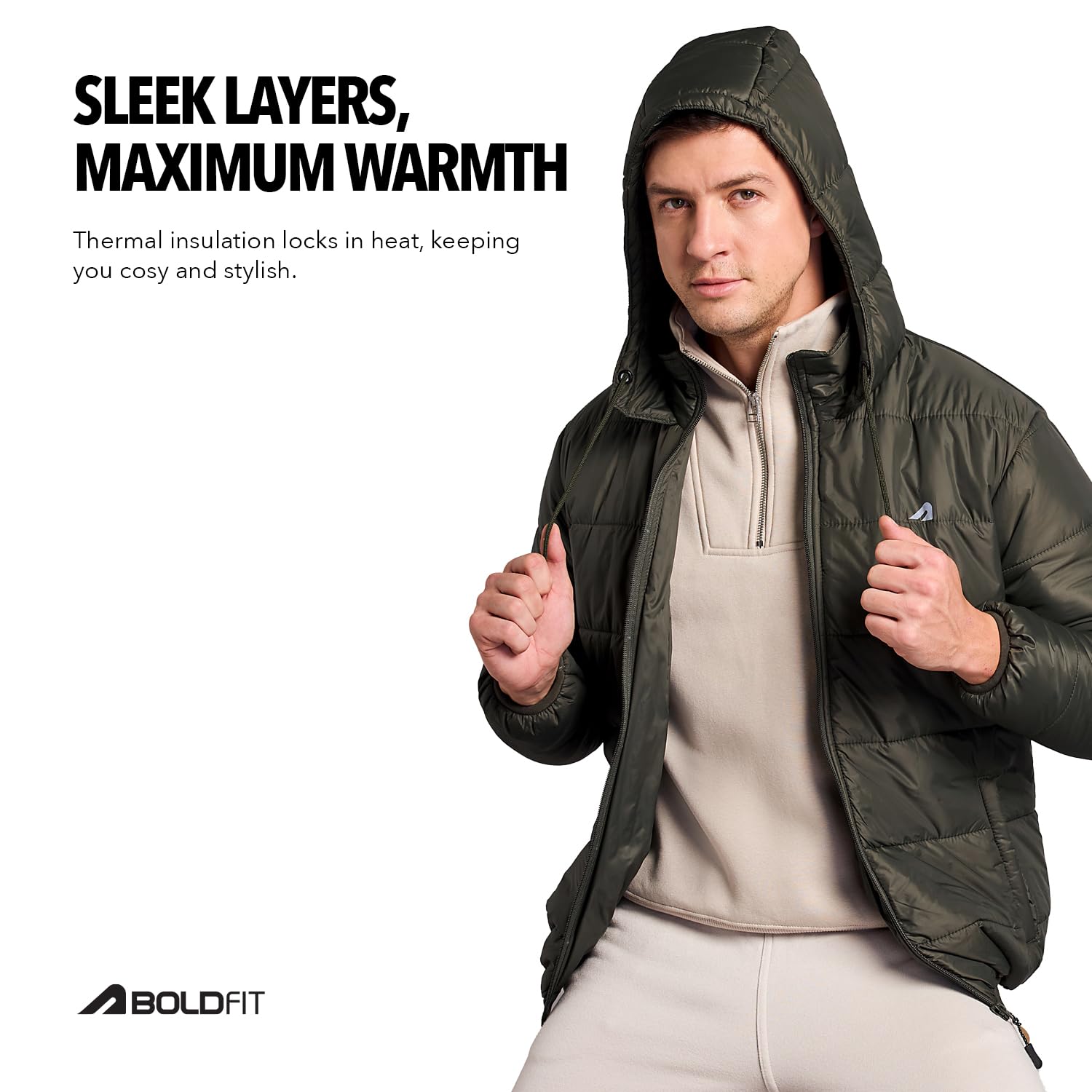 Boldfit Men's Nylon Jacket - Olive - Image 5